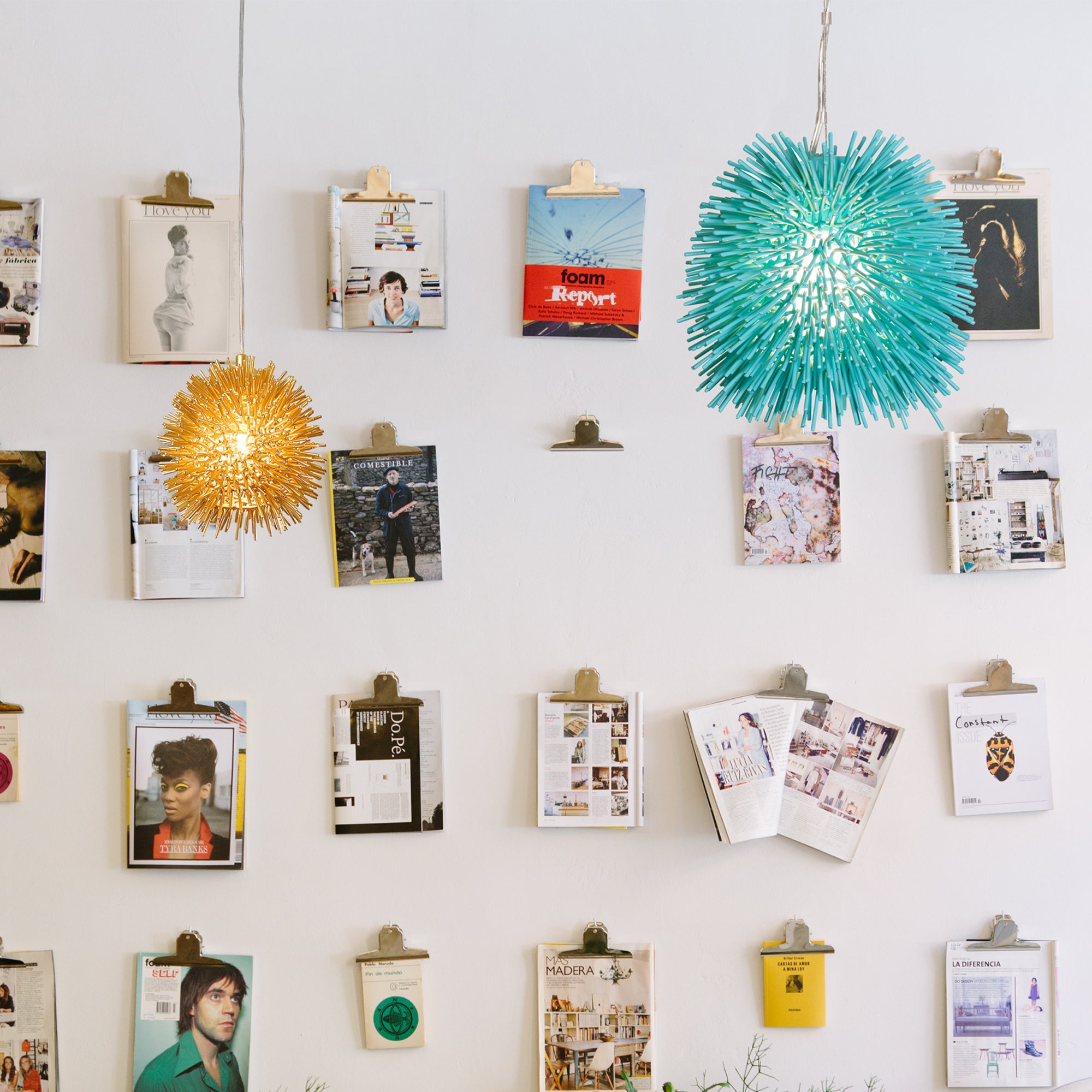 Urchin 1 Light Mini Pendant - Aqua Velvet