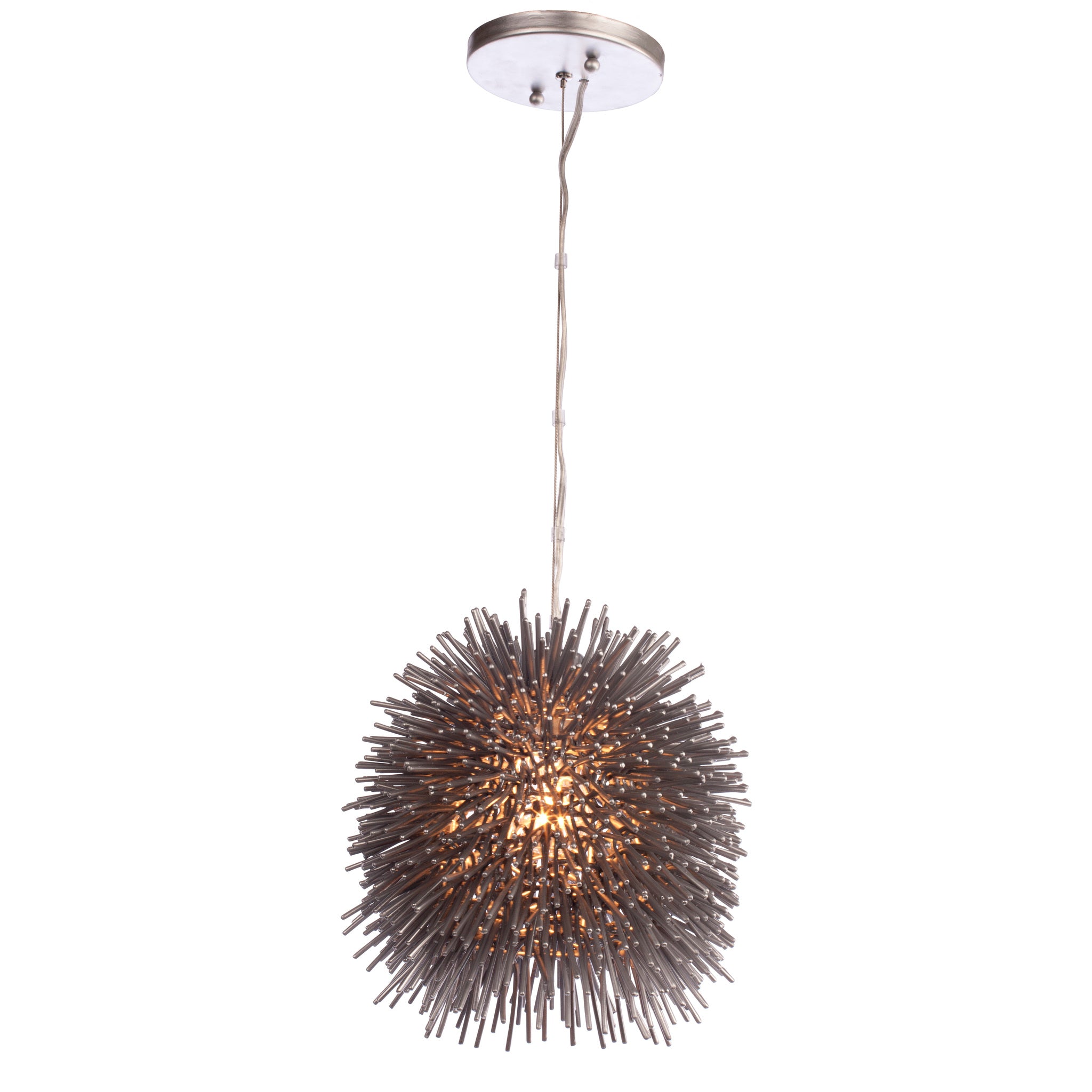 Urchin 1 Light Mini Pendant - Painted Chrome