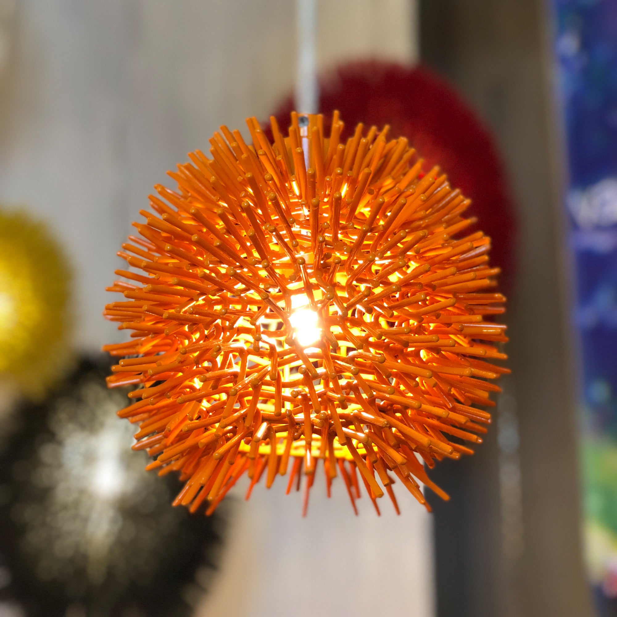 Urchin 1 Light Mini Pendant - Electric Pumpkin