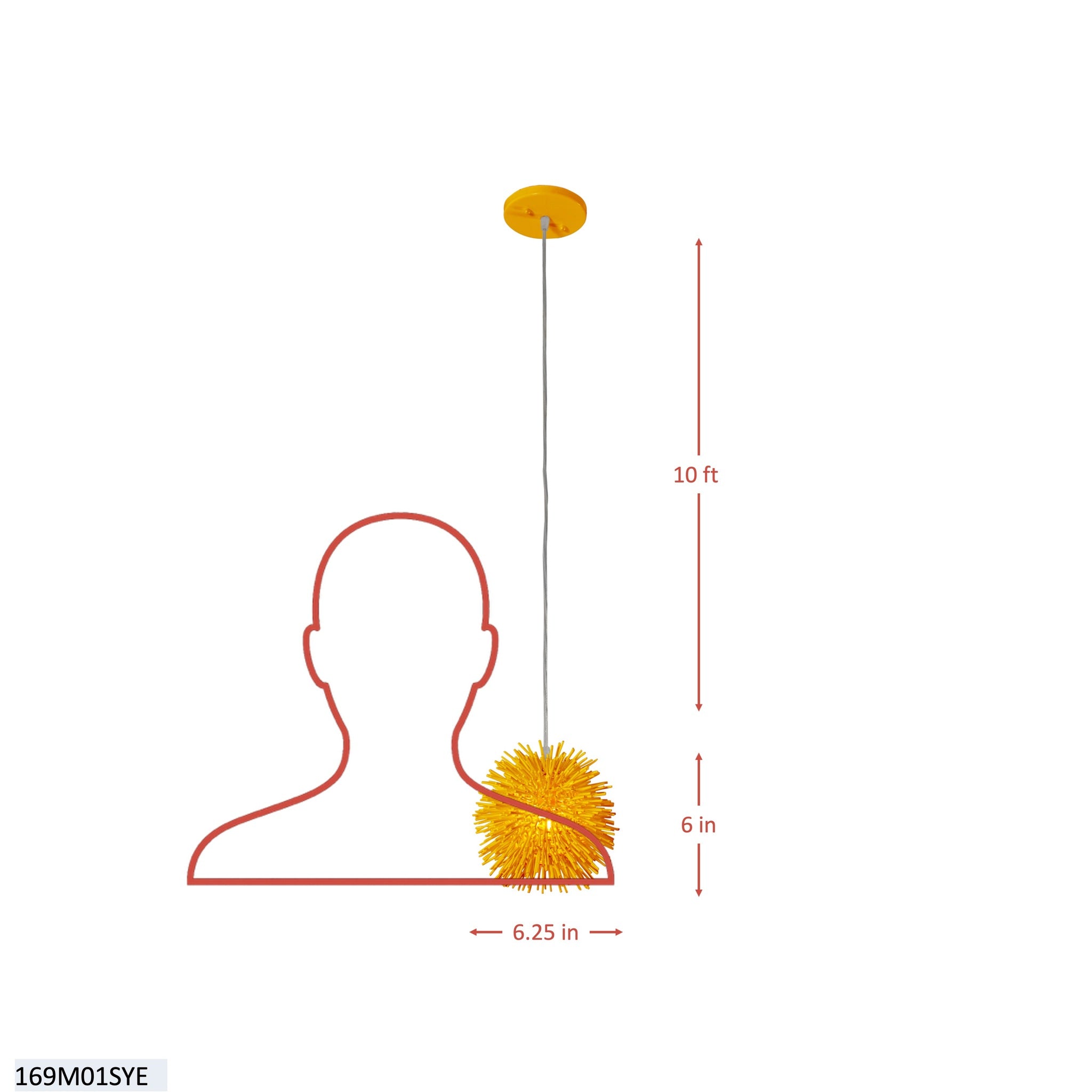 Urchin 1 Light Uber Mini Pendant - Un-Mellow Yellow