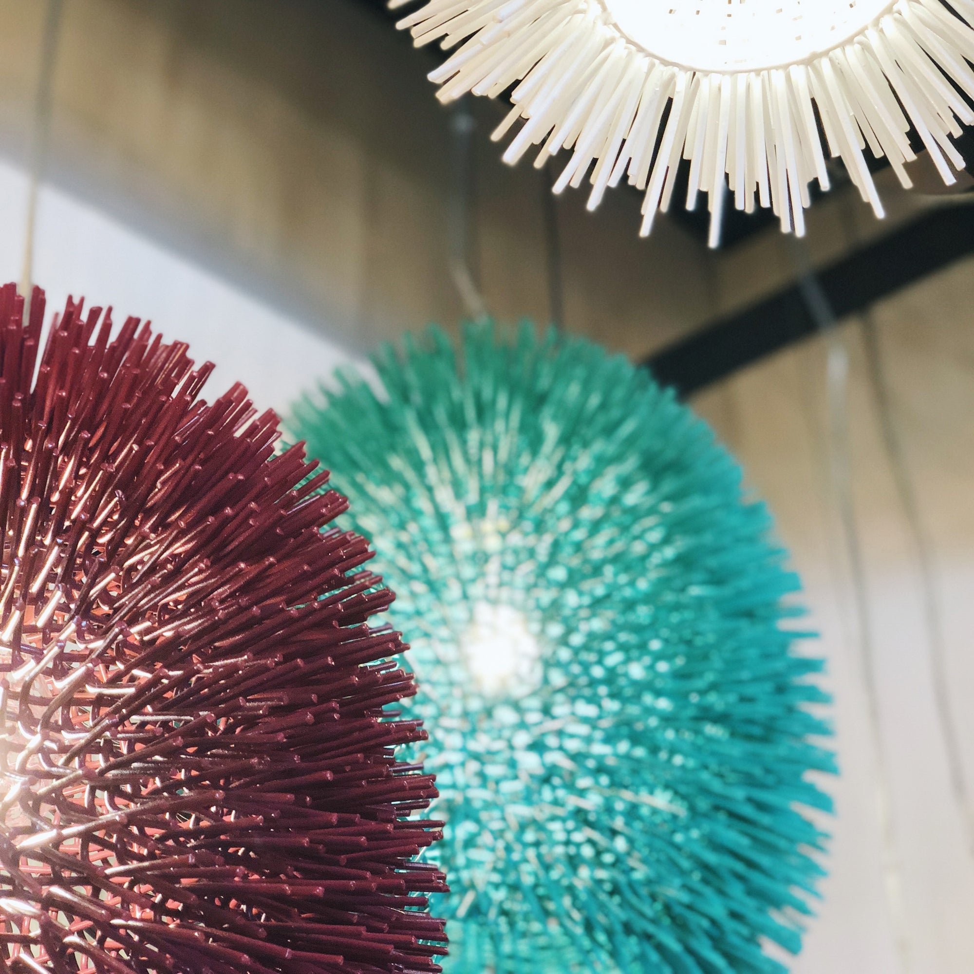 Urchin 1 Light Pendant - Aqua Velvet