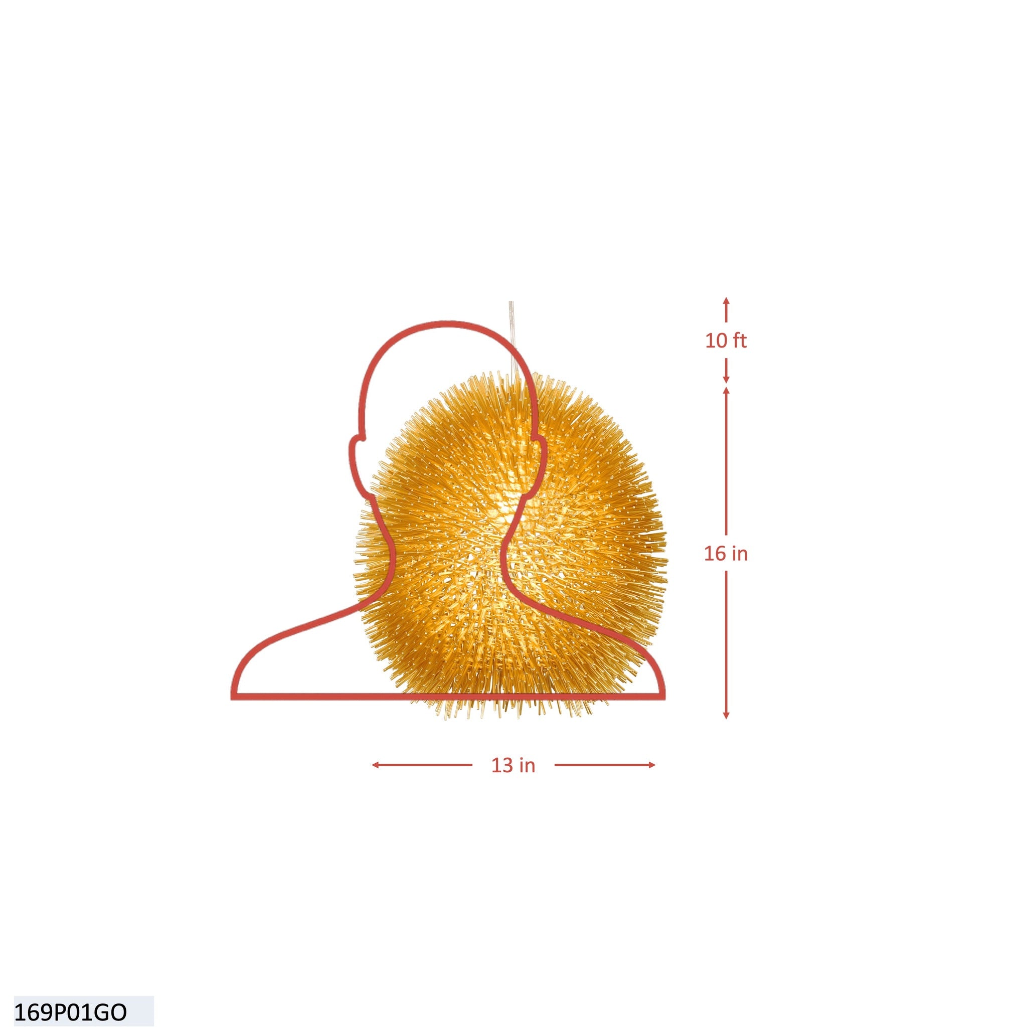 Urchin 1 Light Pendant - Gold
