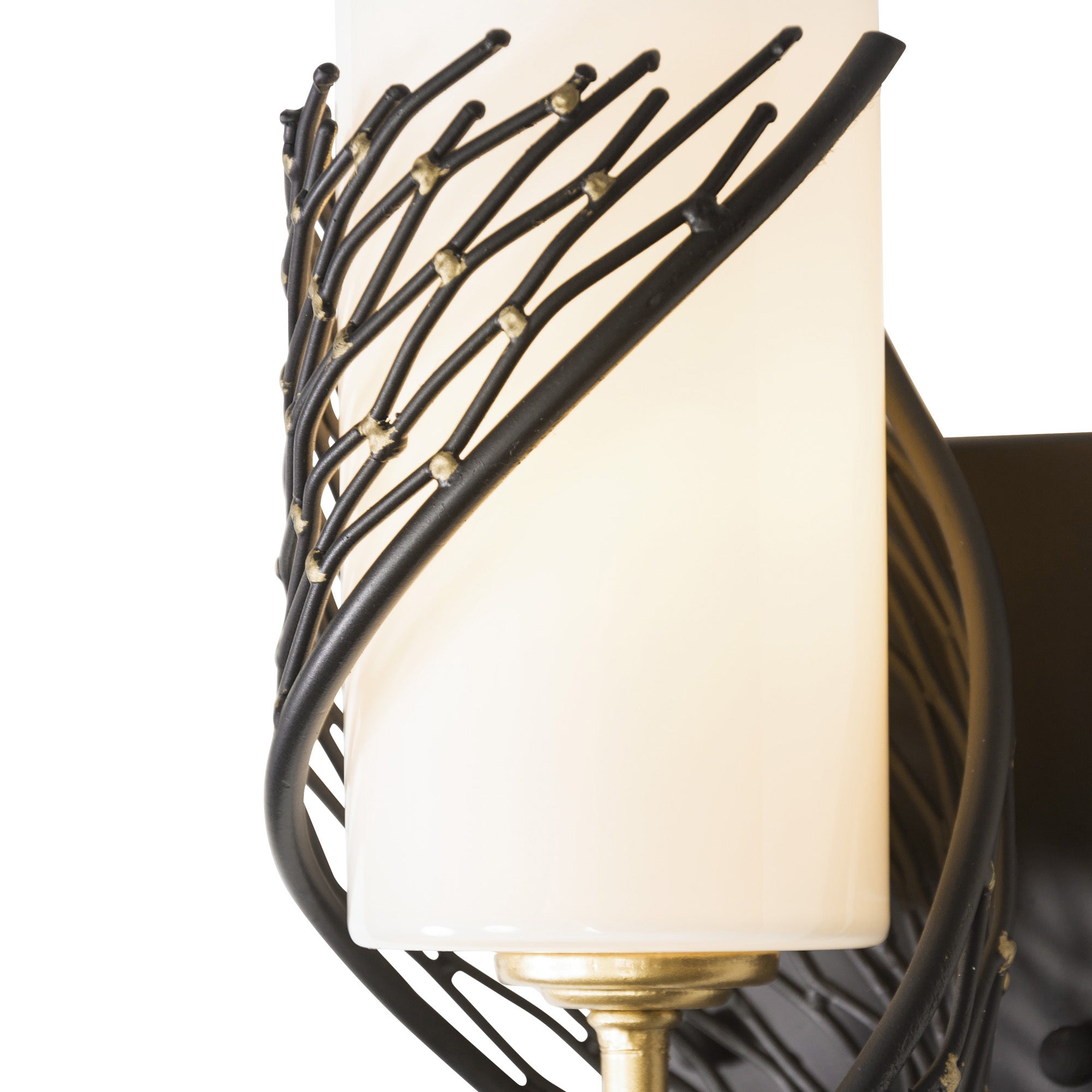 Flow 1 Light Left Sconce - Matte Black/French Gold
