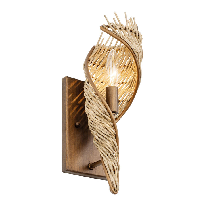 Flow 240K01RBTR 1-Lt Right Wall Sconce - Baguette/Natural Rattan