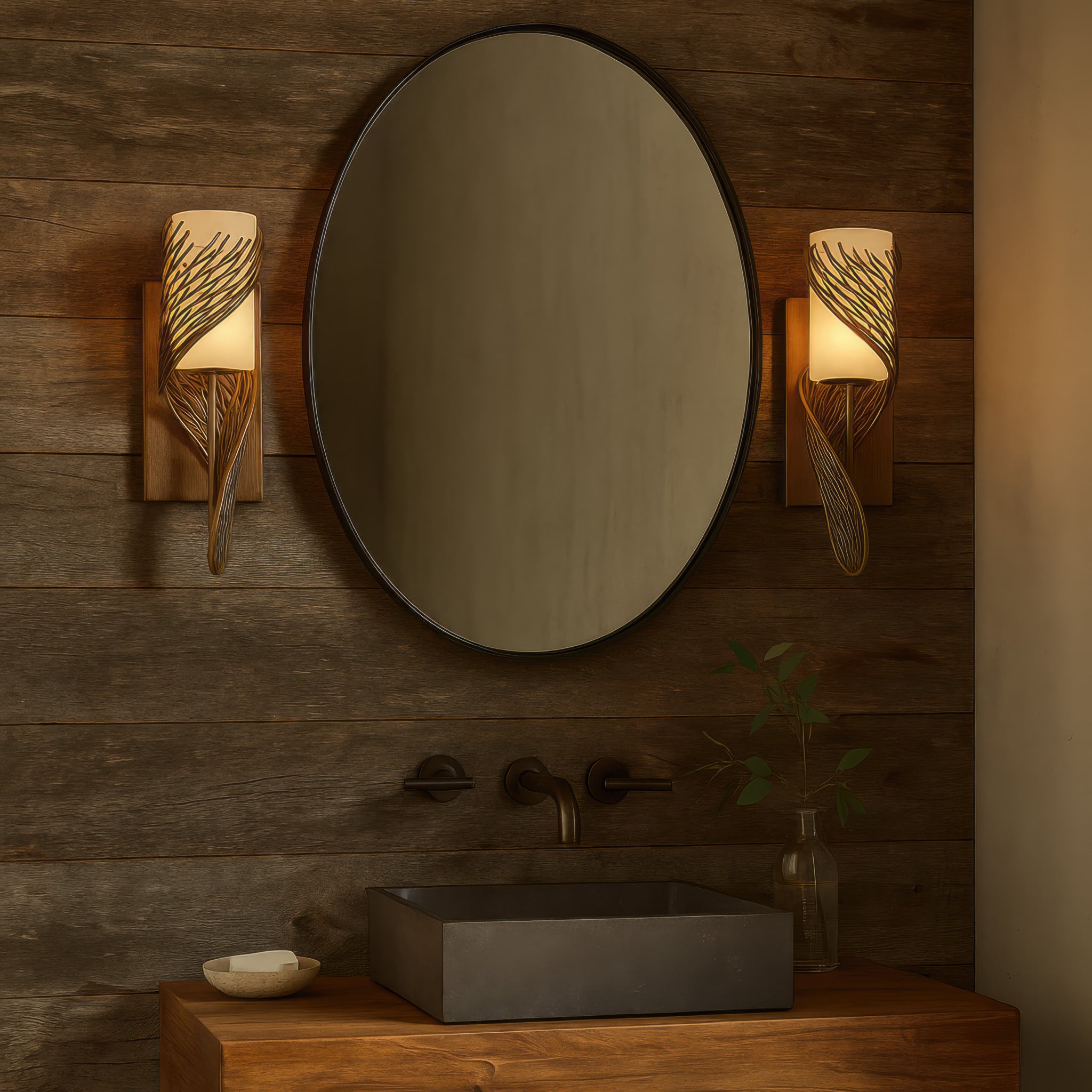 Flow 1 Light Right Sconce - Hammered Ore