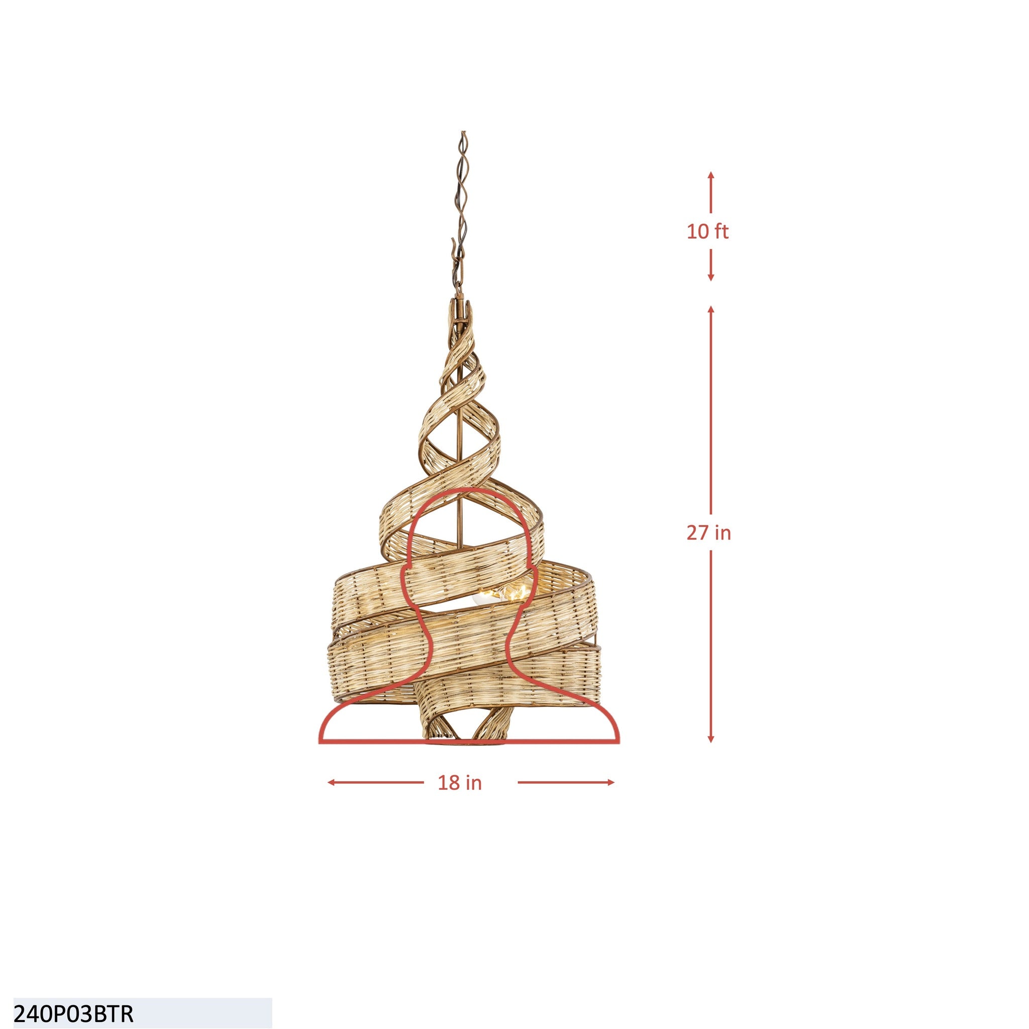 Flow 3 Light Twist Pendant - Hammered Ore