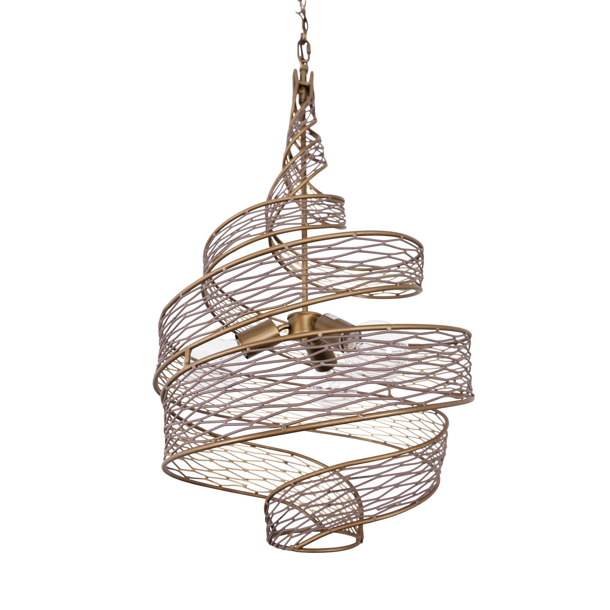 Flow 3-Light Twist Pendant - Hammered Ore
