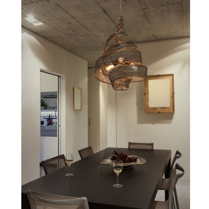 Flow 240P03HO 3-Light Pendant Light - Hammered Ore