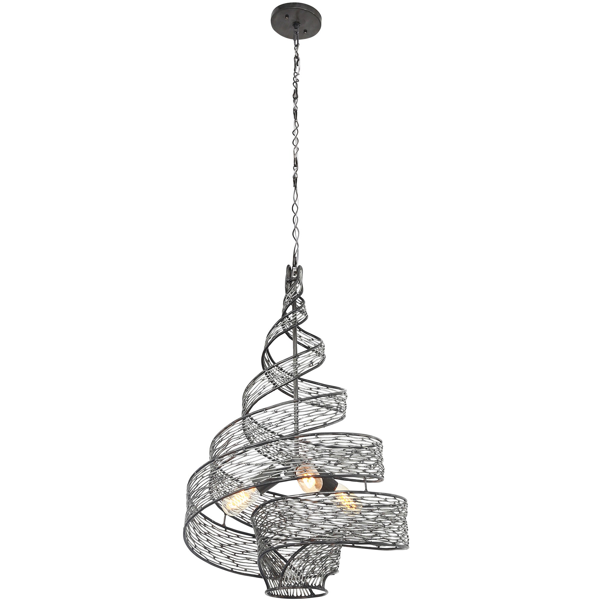 Flow 3 Light Twist Pendant - Steel