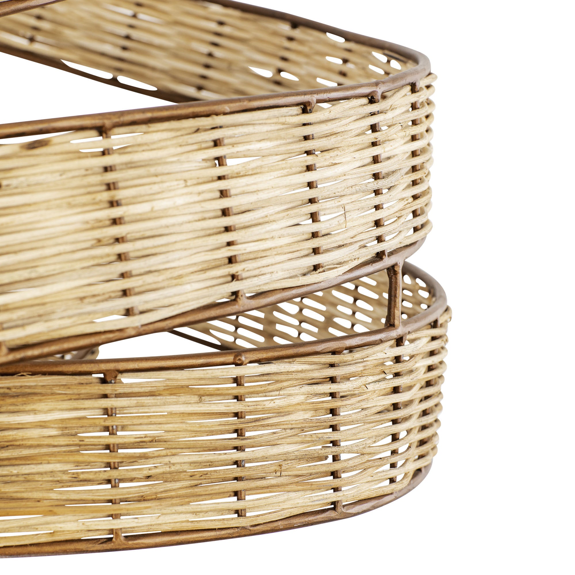 Flow 6 Light Twist Pendant - Baguette/Natural Rattan