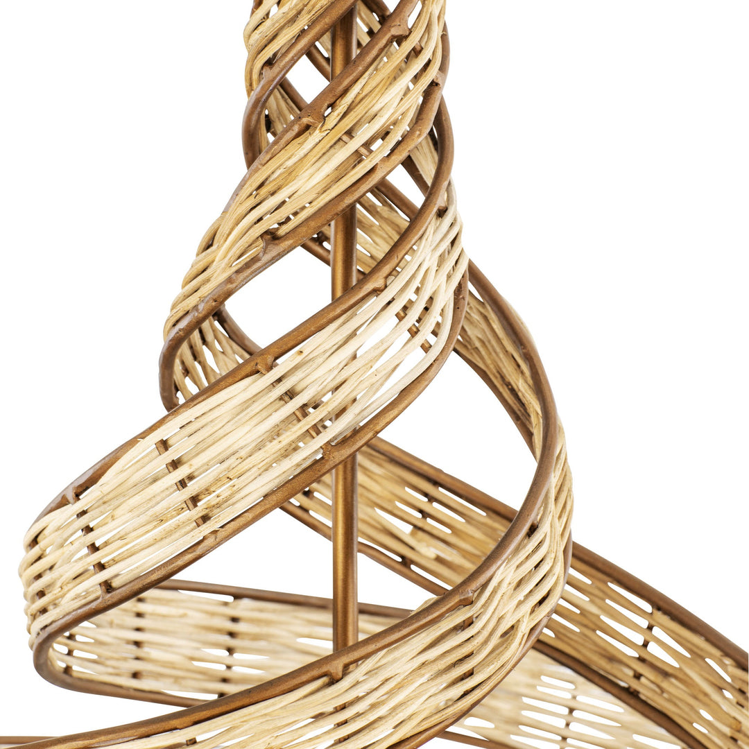 Flow 240P06BTR 6-Lt Twist Pendant Light - Baguette/Natural Rattan