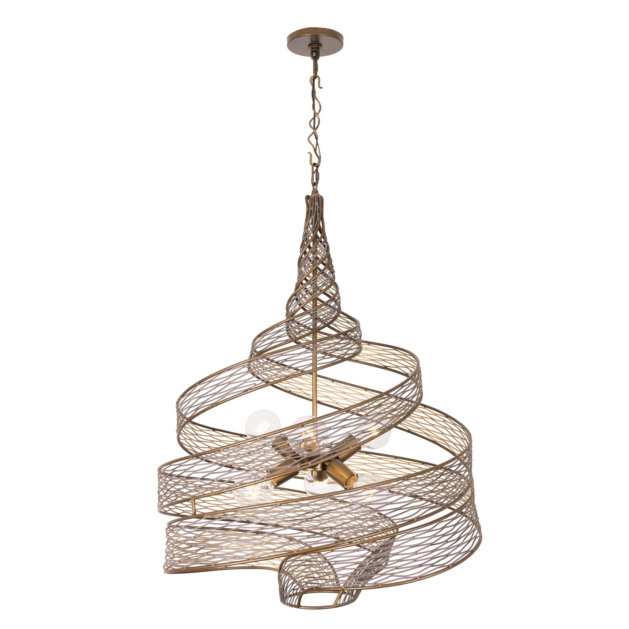 Flow 6-Light Twist Pendant - Hammered Ore