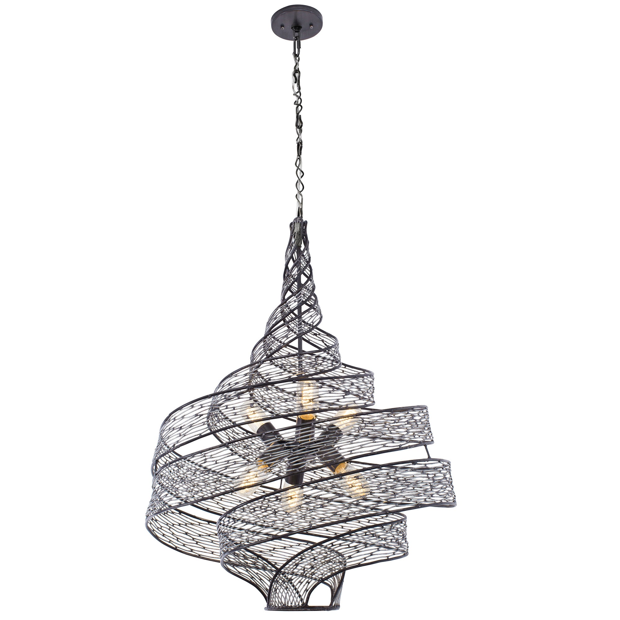 Flow 6 Light Twist Pendant - Steel