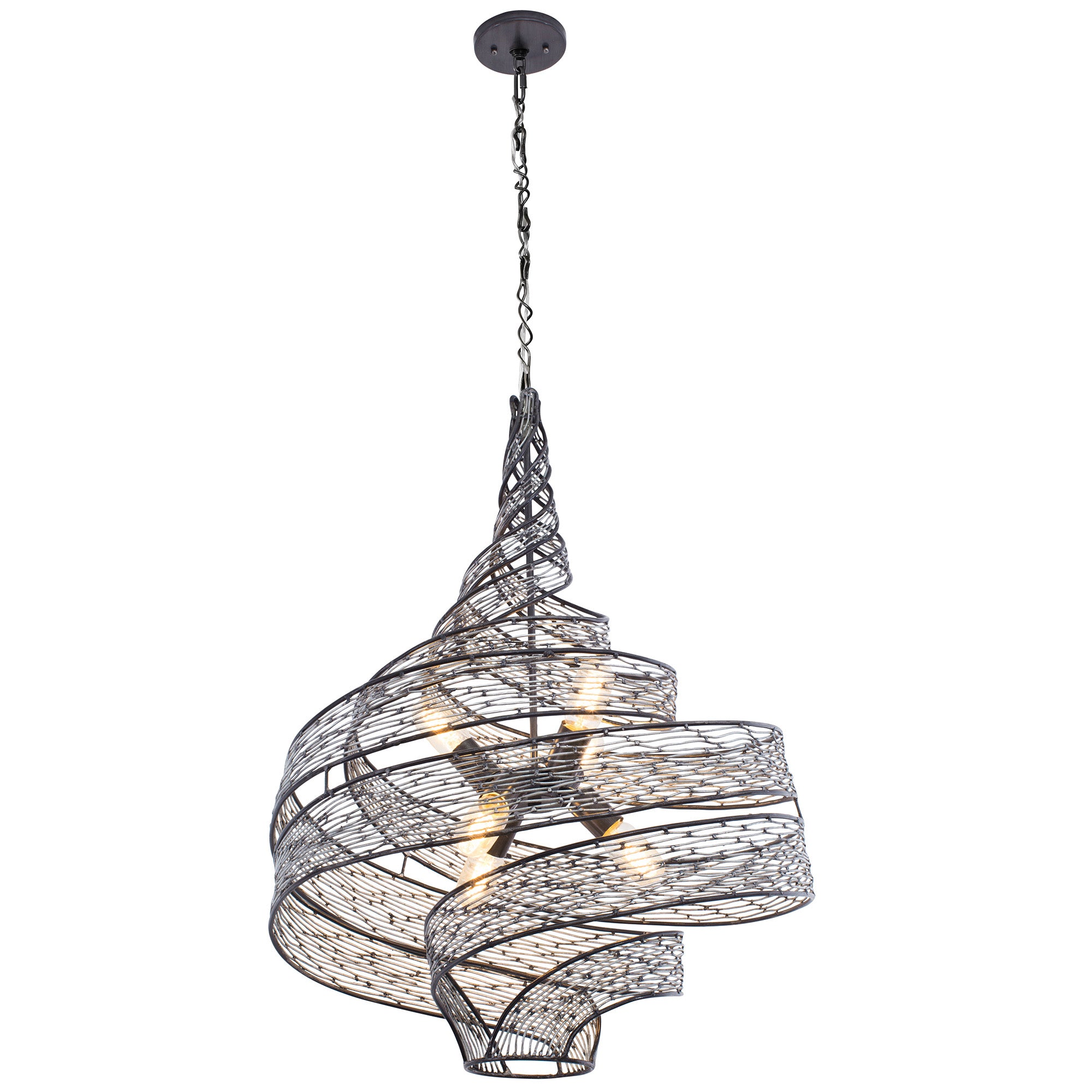 Flow 6 Light Twist Pendant - Steel