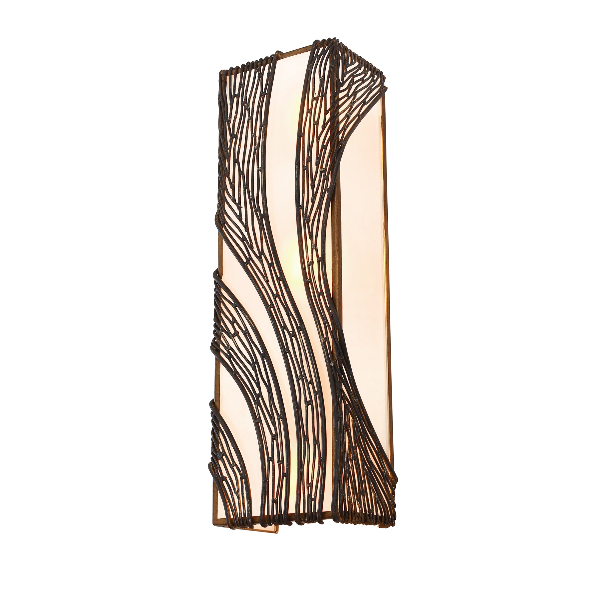 Flow 3-Light Vertical Sconce - Hammered Ore