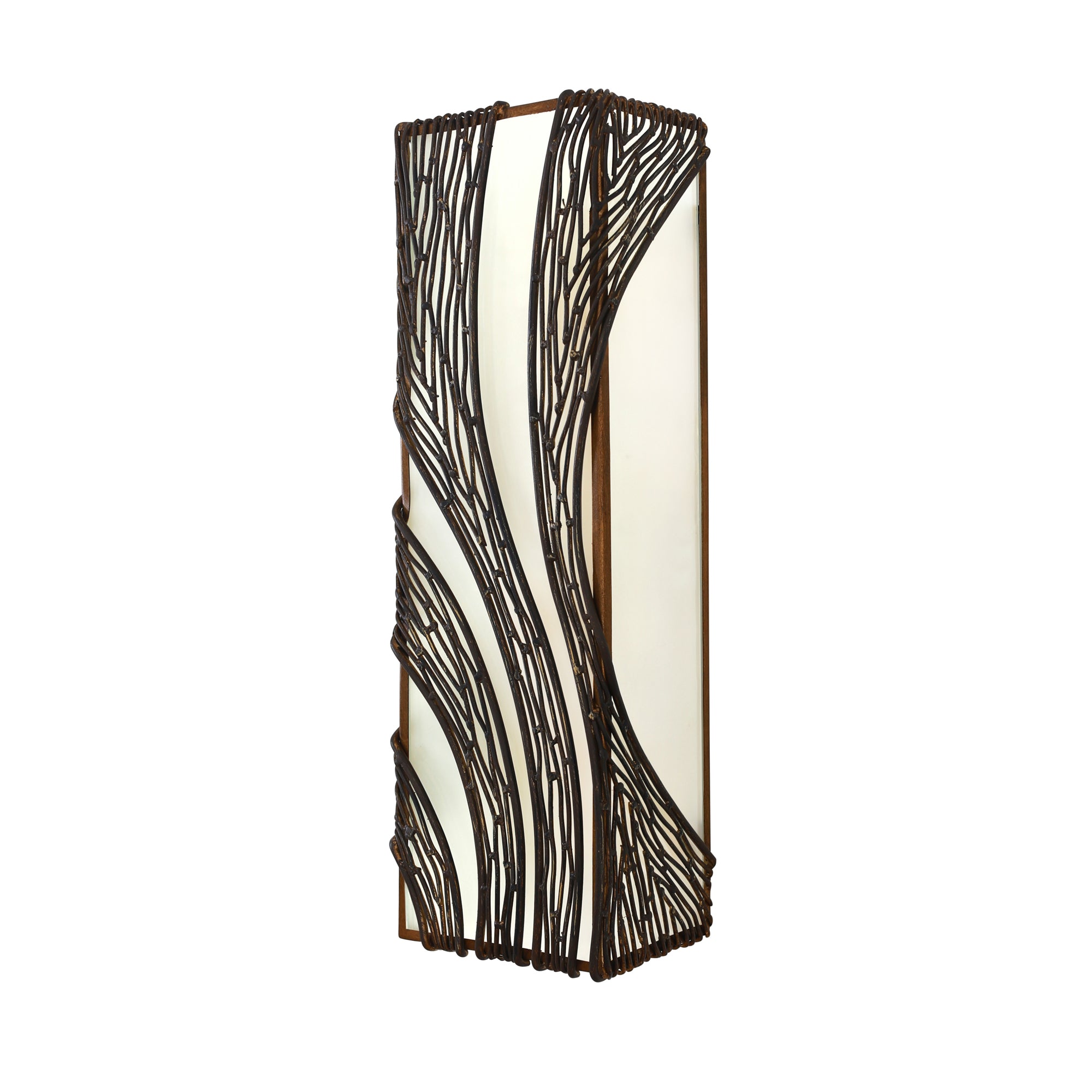 Flow 3-Light Vertical Sconce - Hammered Ore