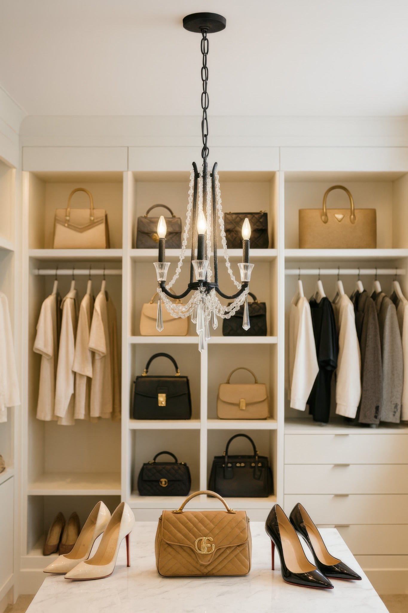 Barcelona 3 Light Crystal Chandelier - Onyx