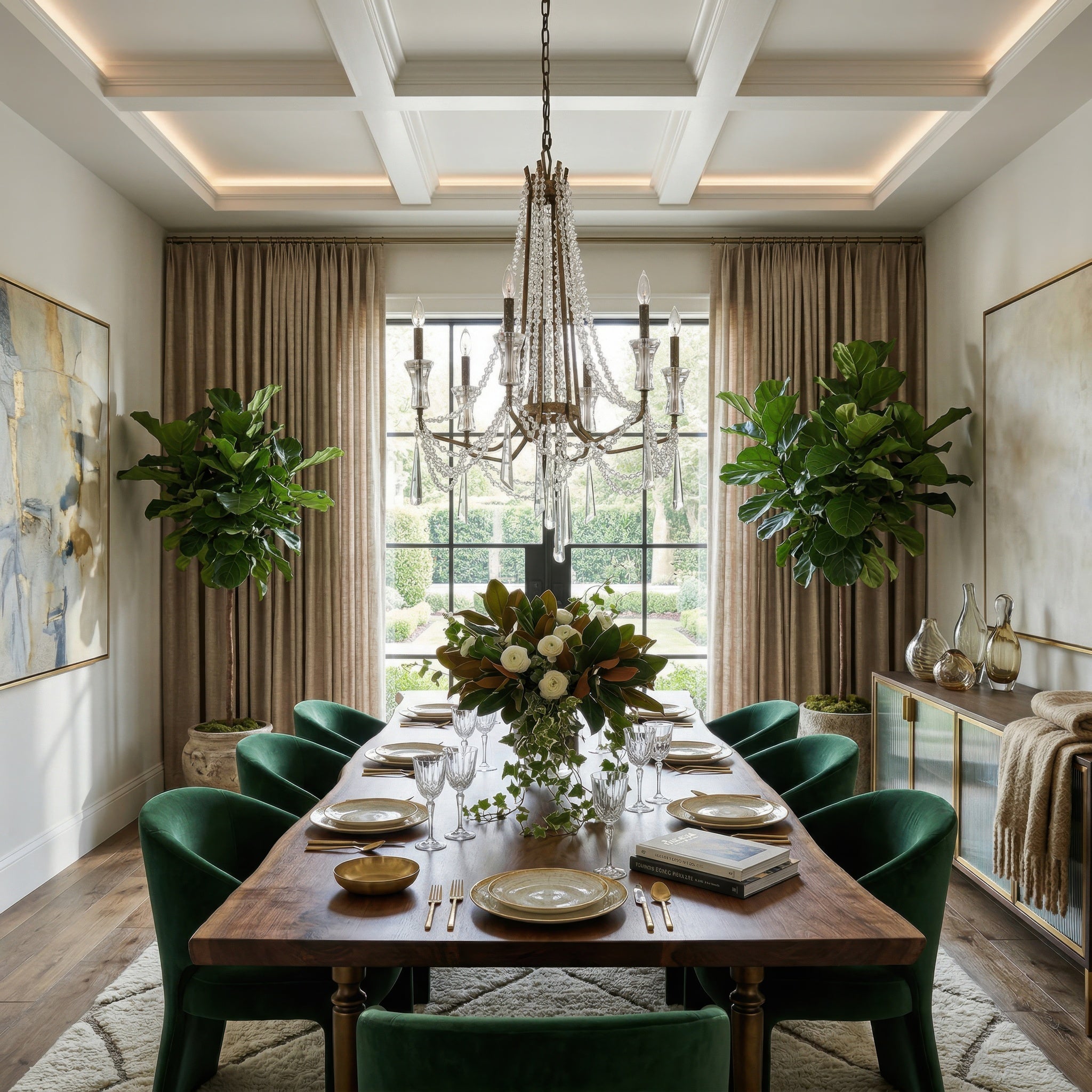 Barcelona 6 Light Pendant w/Shade - Brass Kisser