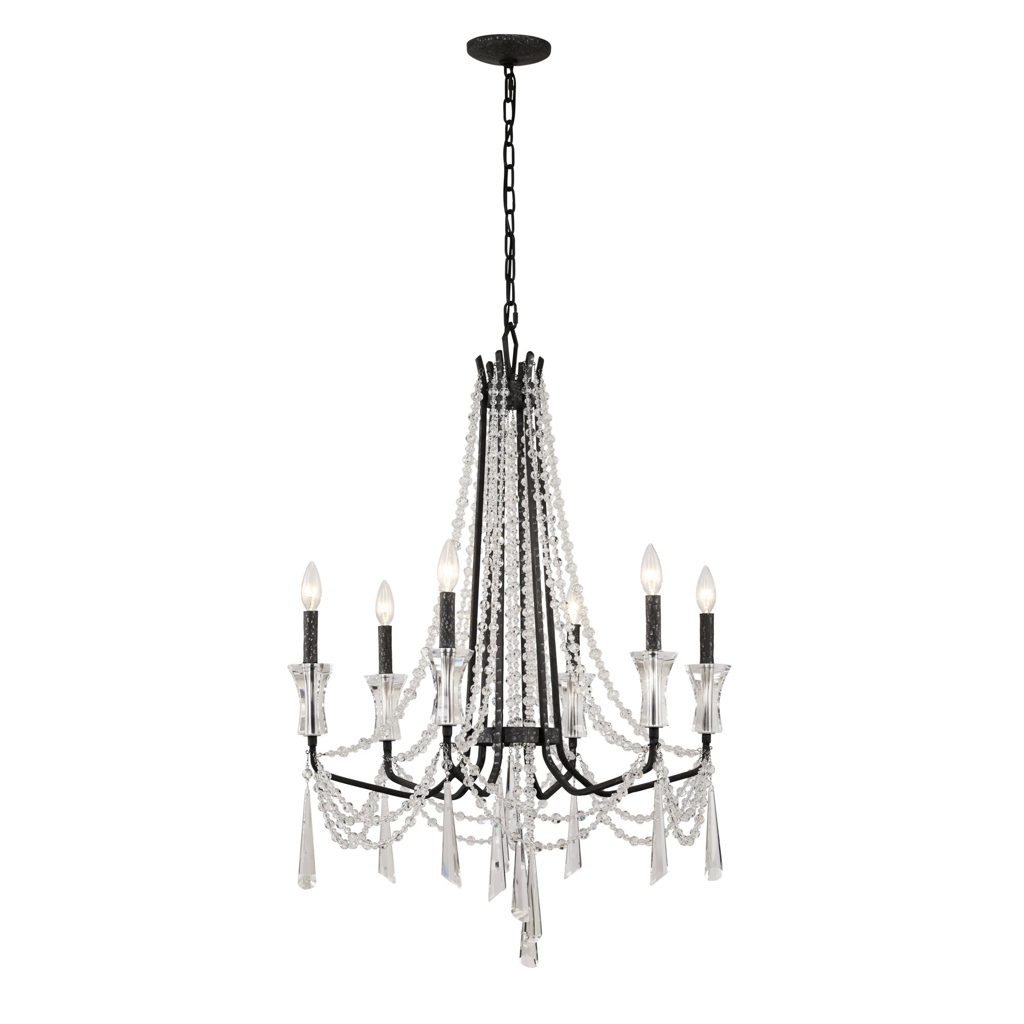 Barcelona 6 Light Crystal Chandelier - Onyx