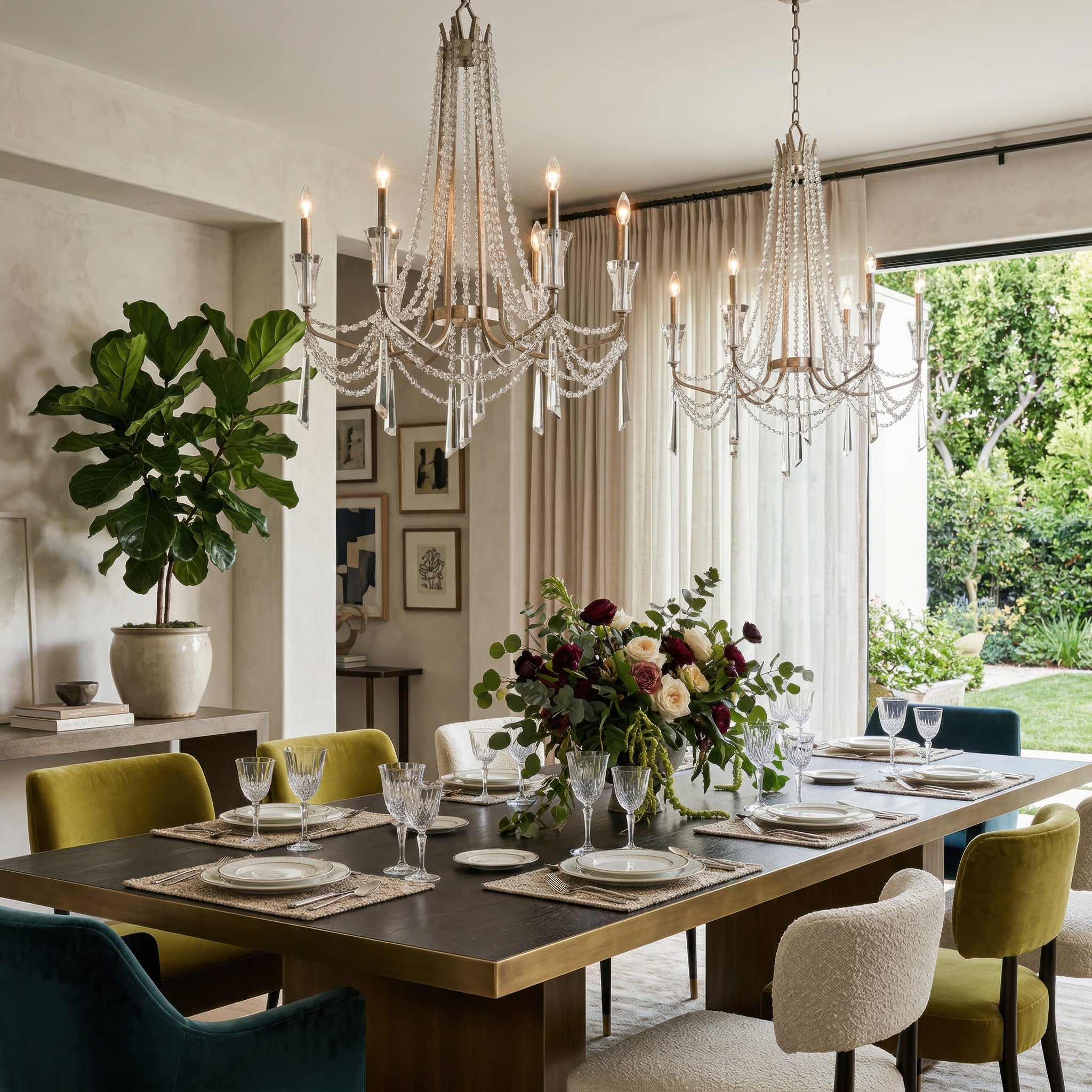 Barcelona 6 Light Crystal Chandelier - Transcend Silver