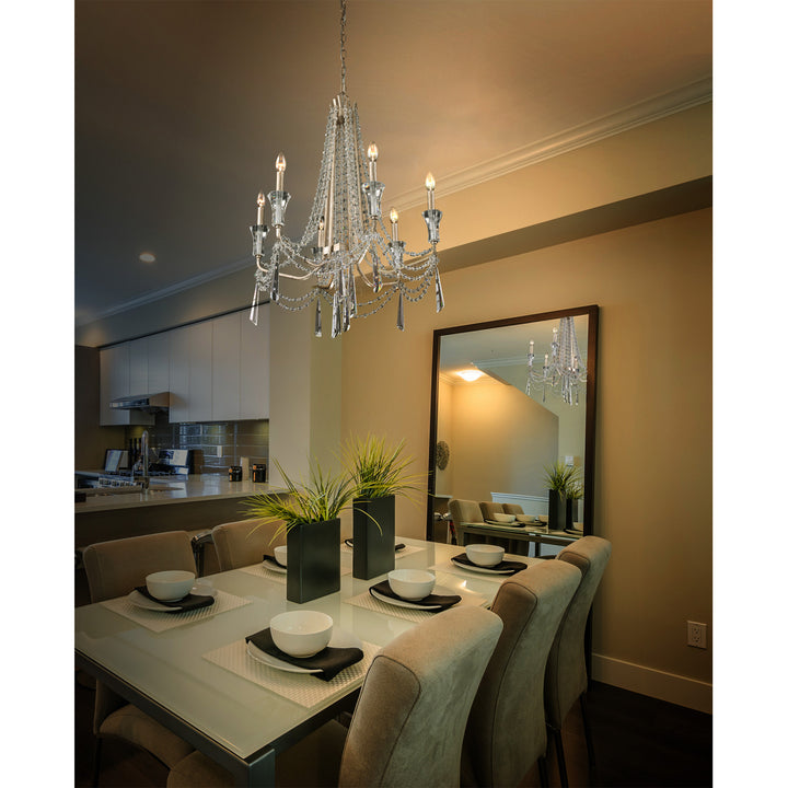 Barcelona 270C06TR 6-Light Chandelier - Transcend Silver