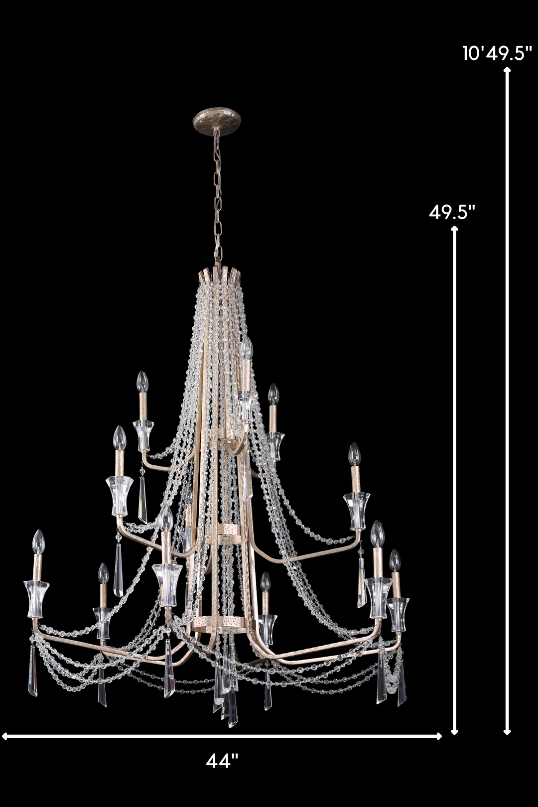 Barcelona 270C12TR 12-Light Chandelier - Transcend Silver