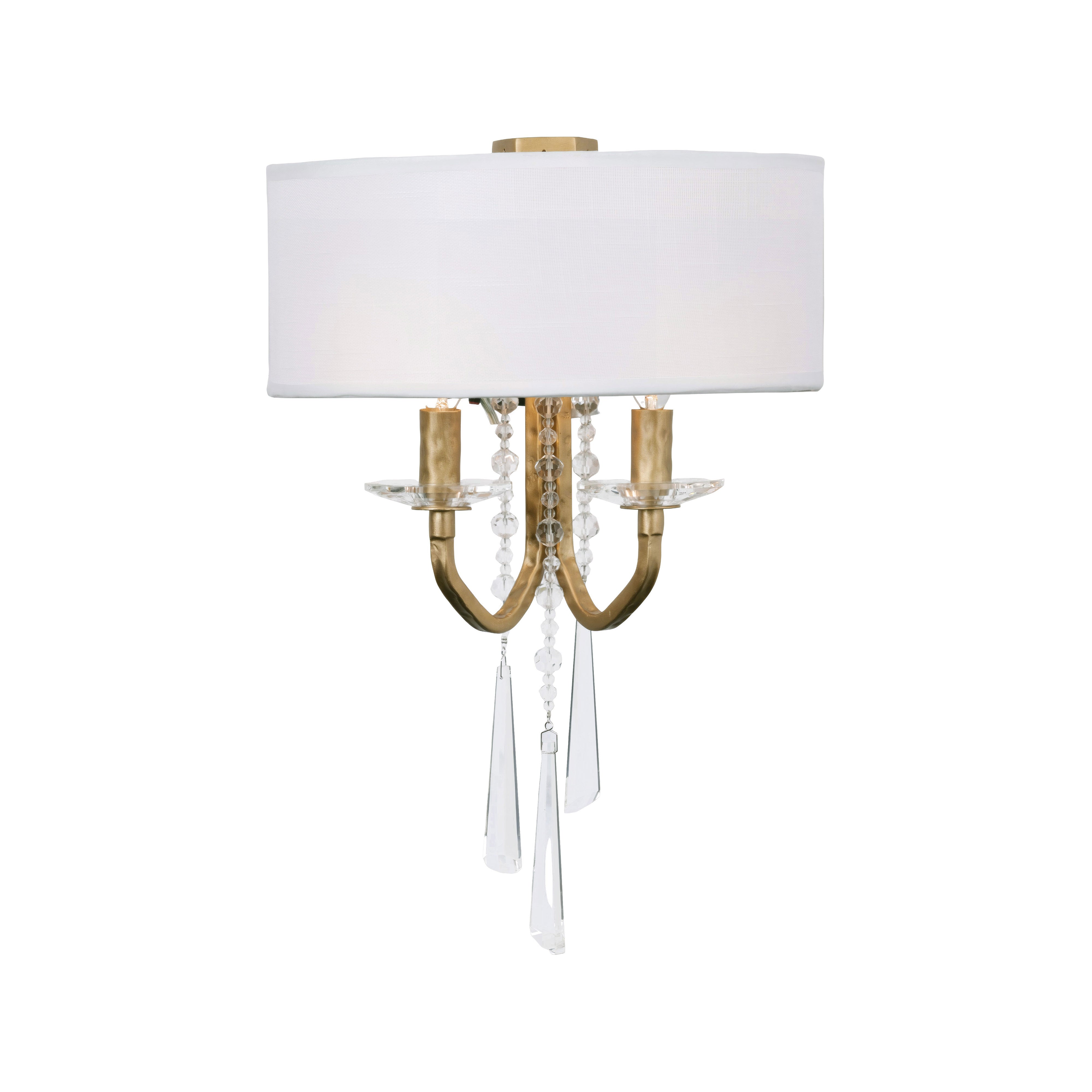 Barcelona 2 Light Sconce with Shade - Brass Kisser
