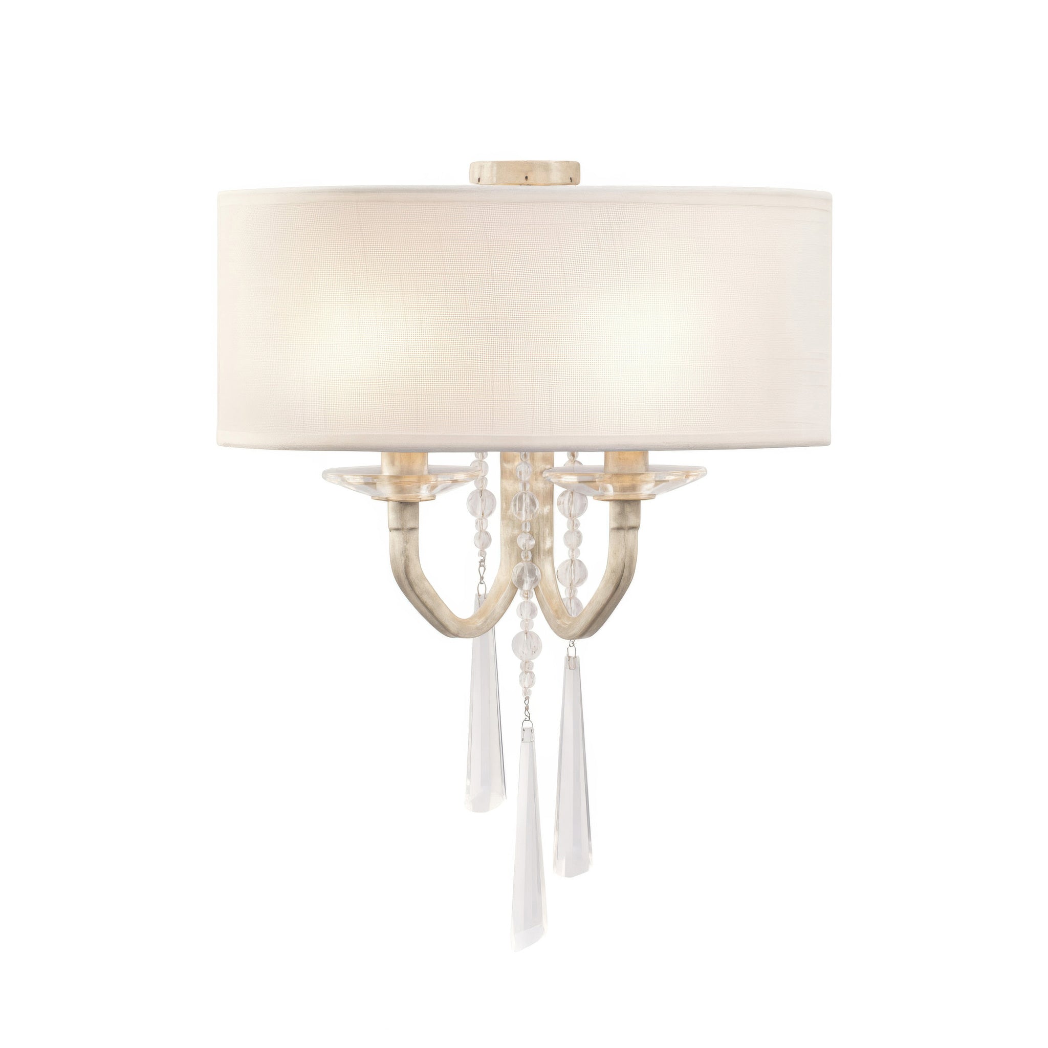 Barcelona 2 Light Sconce with Shade - Transcend Silver