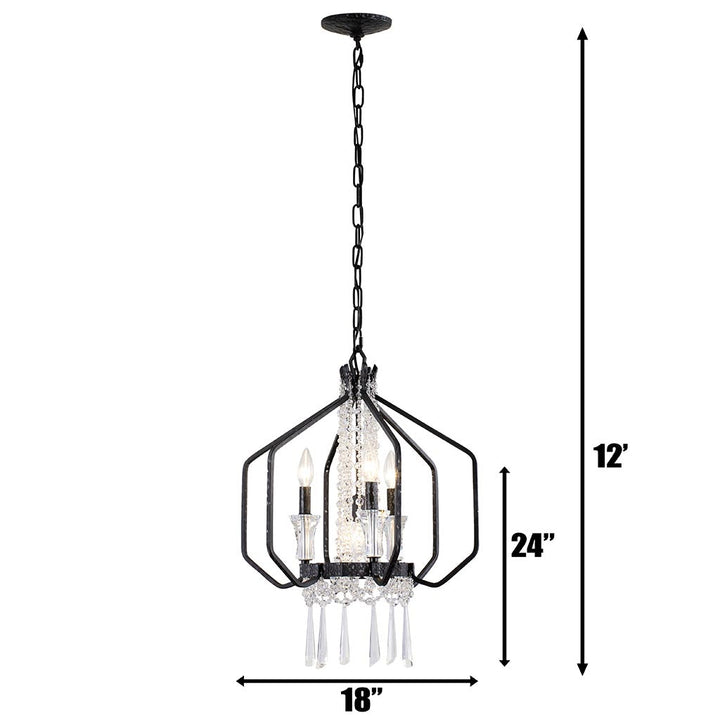 Barcelona 270P04OX 4-Light Pendant Light - Onyx