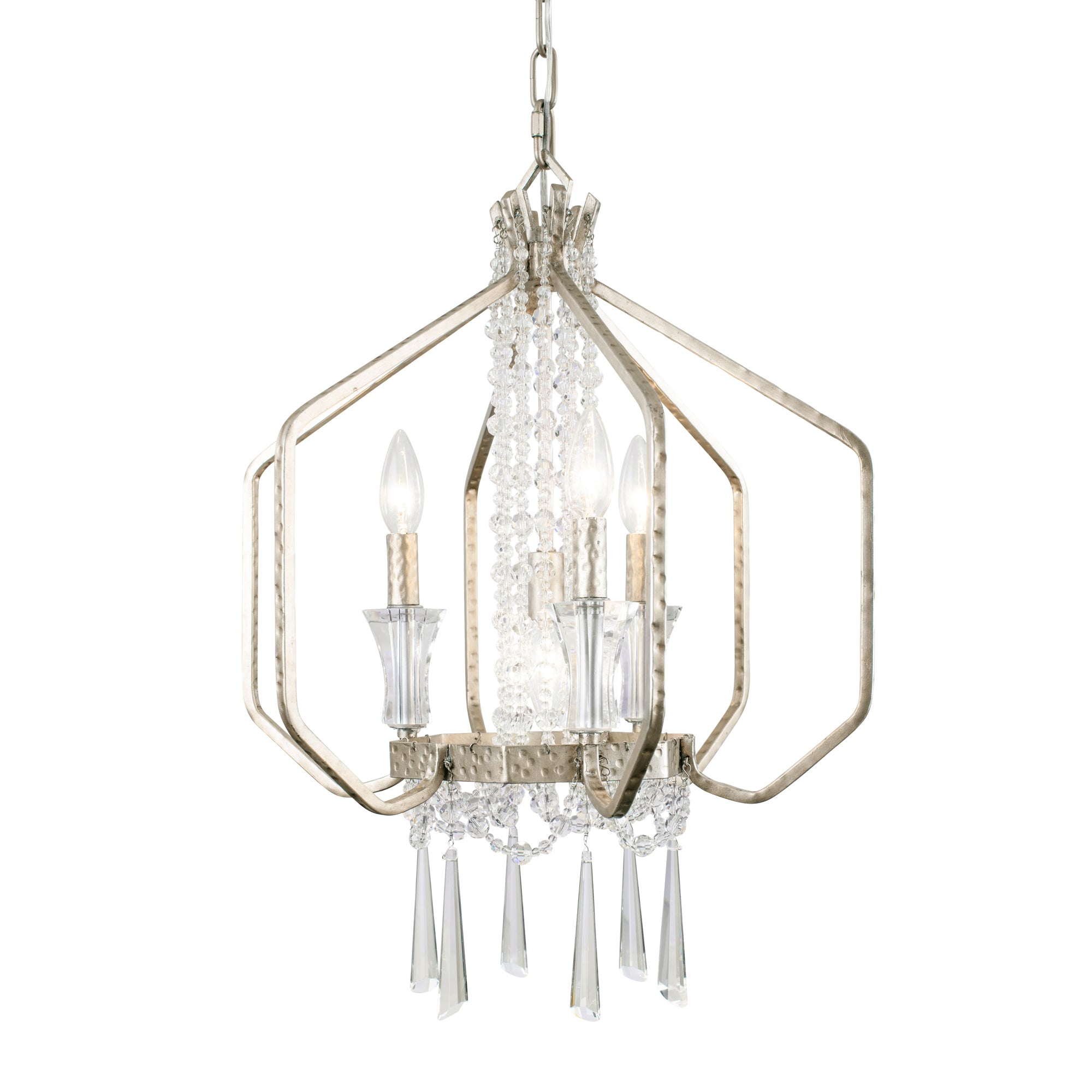 Barcelona 4 Light Crystal Pendant - Transcend Silver