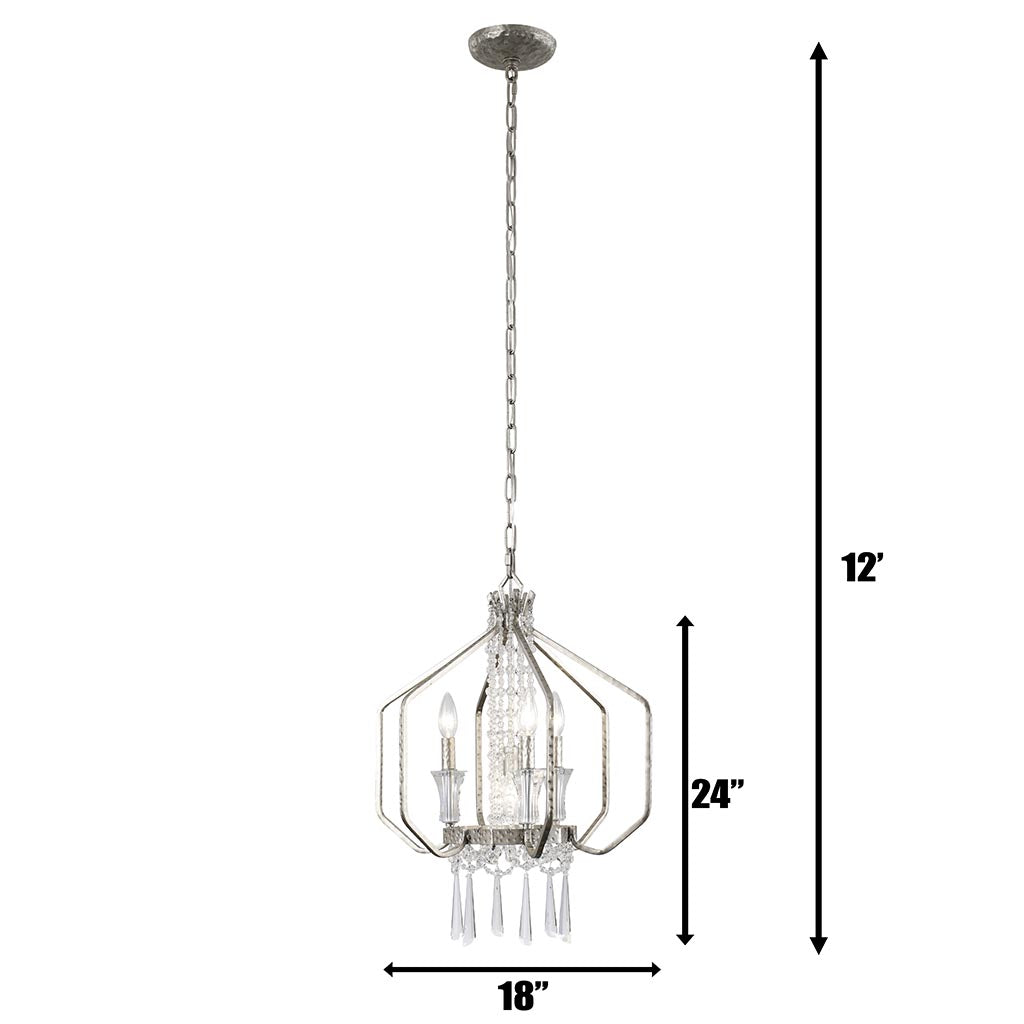 Barcelona 270P04TR 4-Light Pendant Light - Transcend Silver