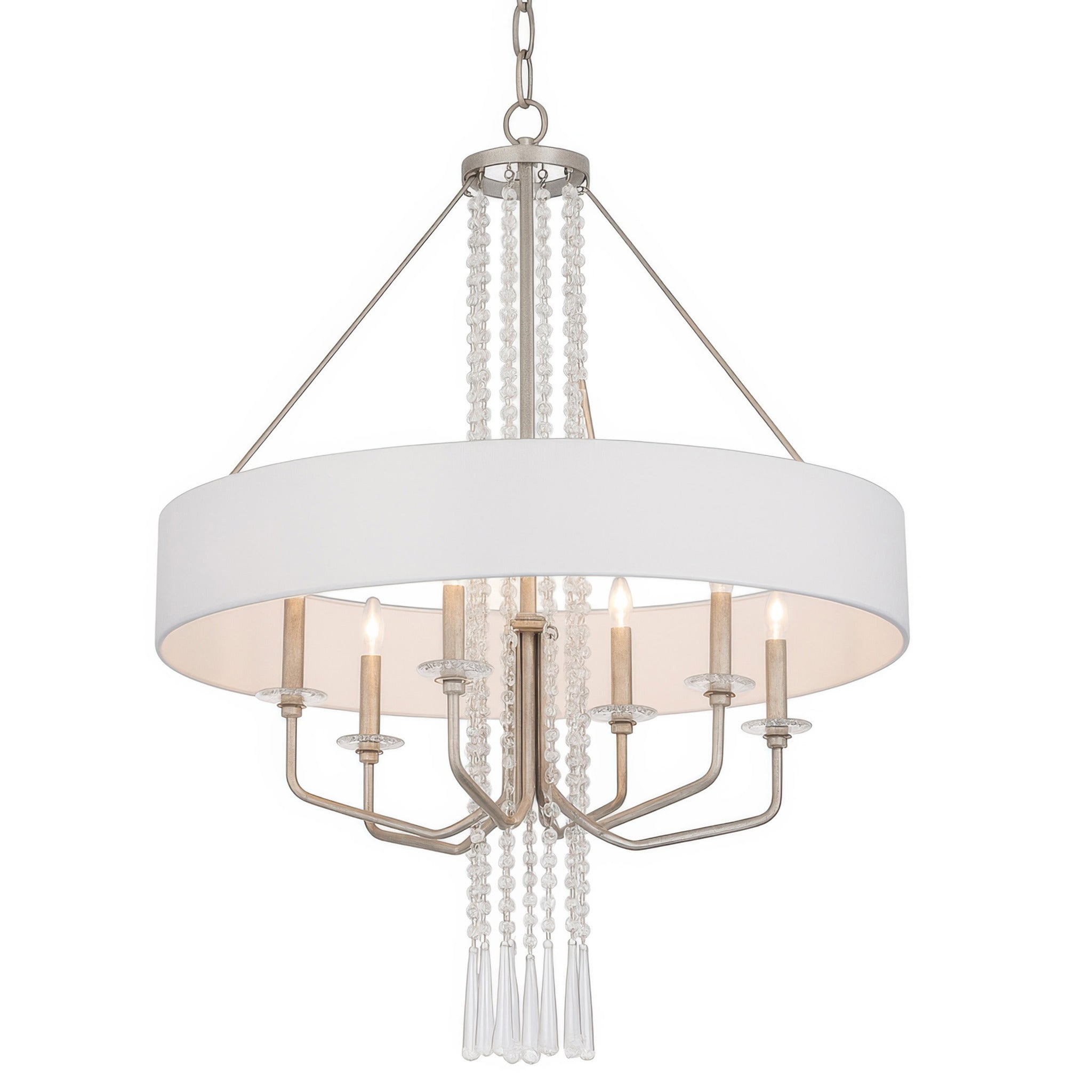 Barcelona 6 Light Pendant w/Shade - Transcend Silver