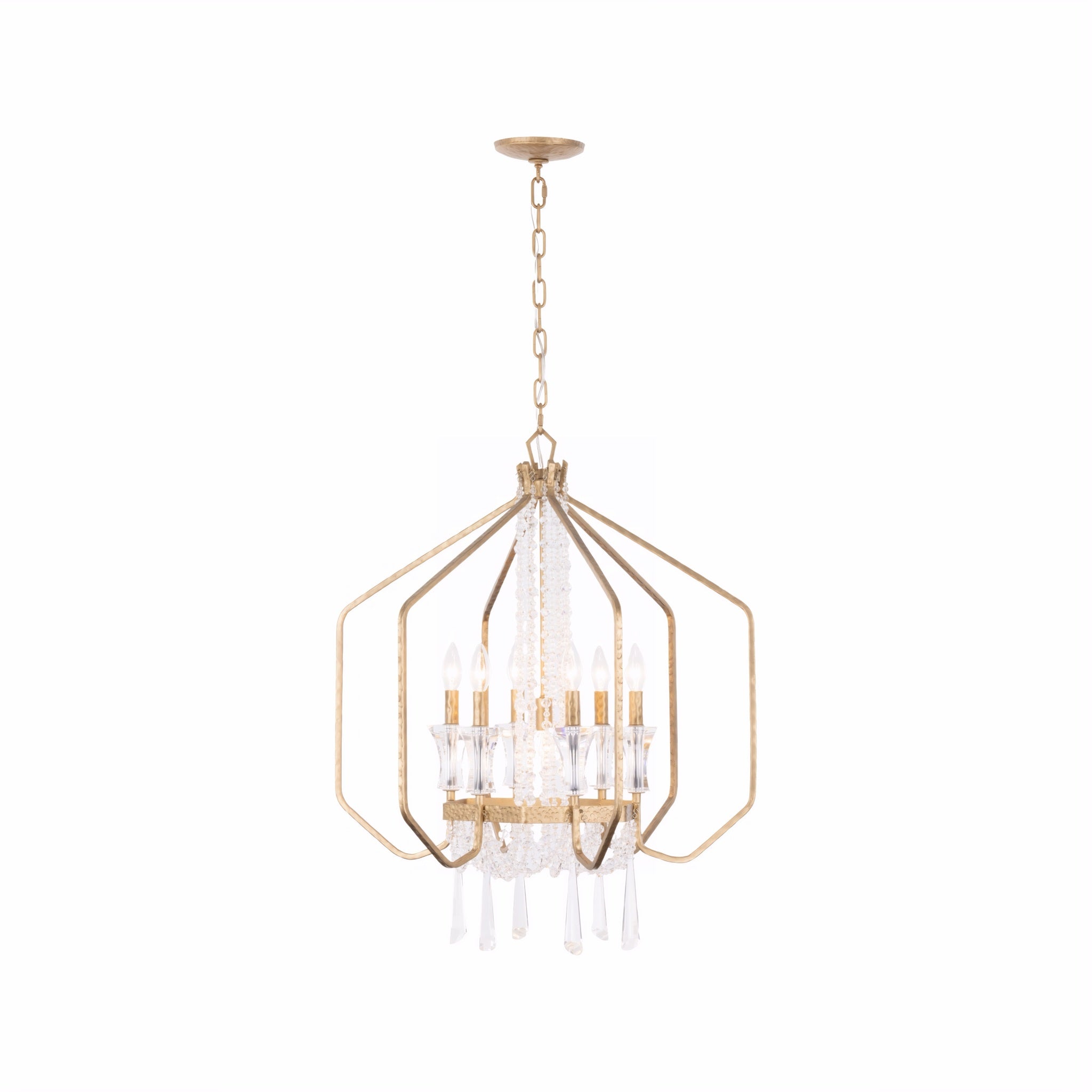 Barcelona 7 Light Crystal Pendant - Brass Kisser