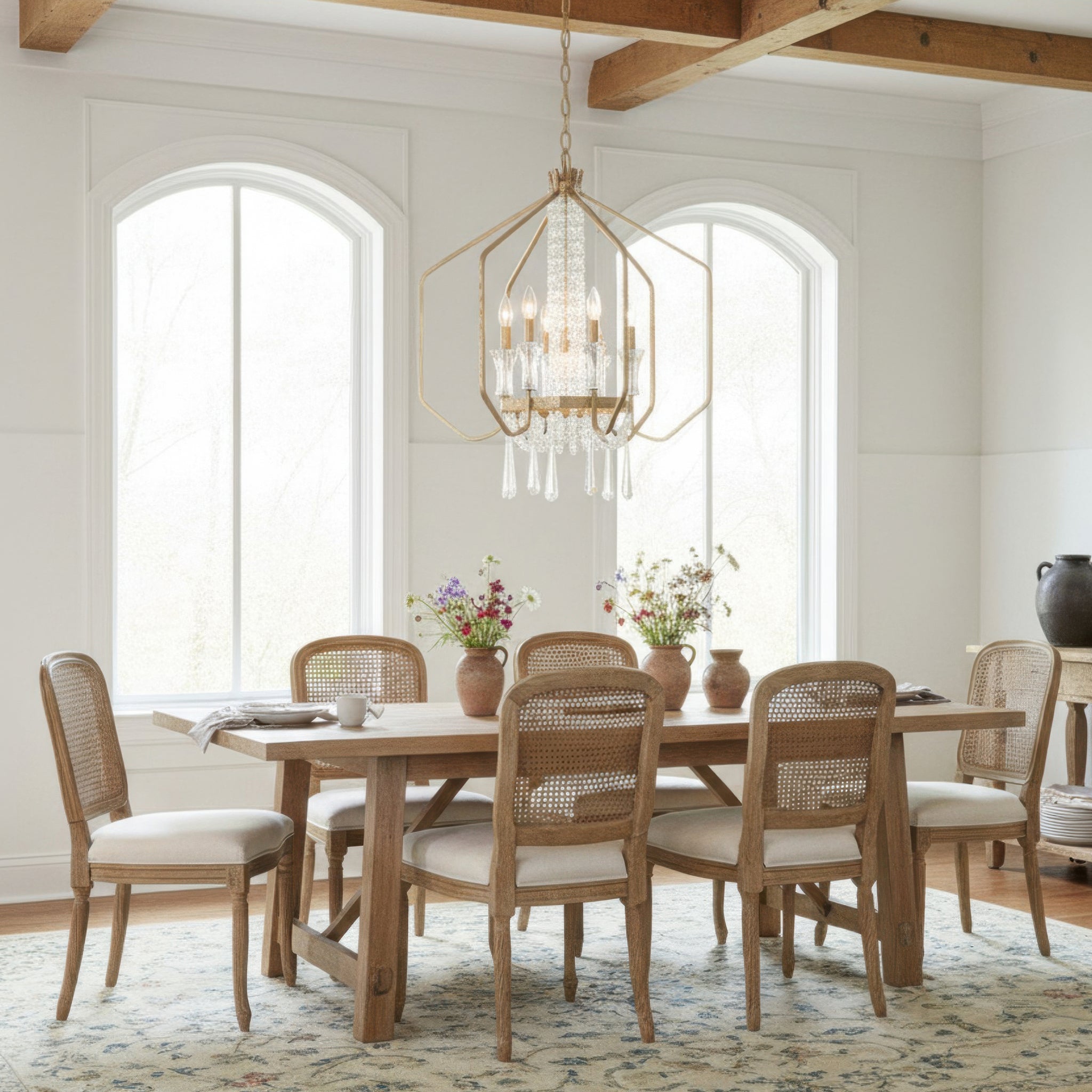 Barcelona 7 Light Crystal Pendant - Brass Kisser