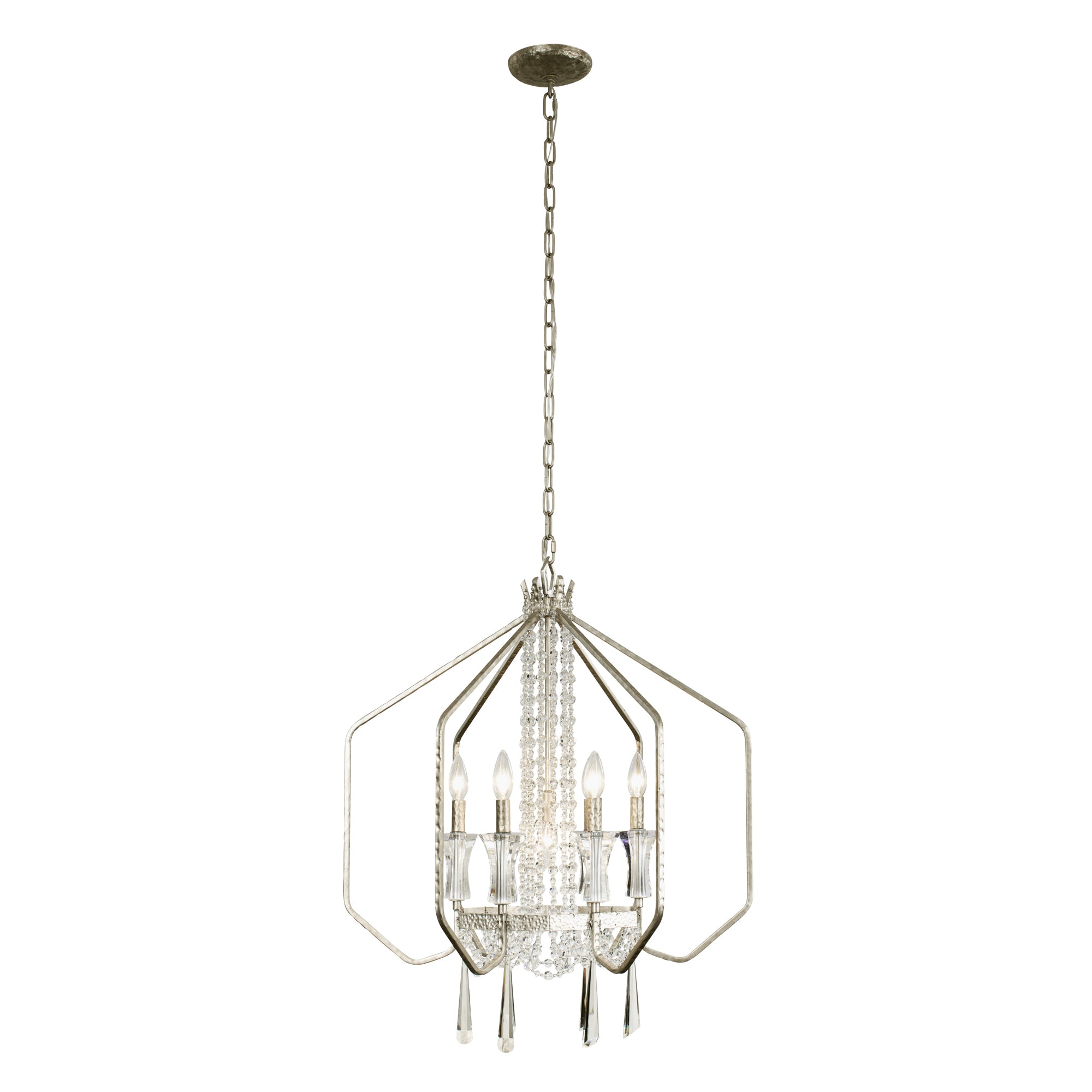 Barcelona 7 Light Crystal Pendant - Transcend Silver
