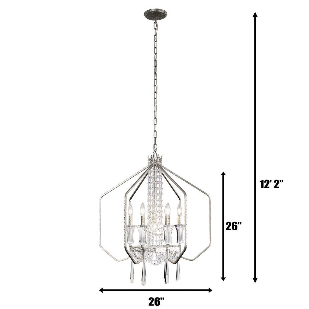 Barcelona 270P07TR 7-Light Pendant Light - Transcend Silver