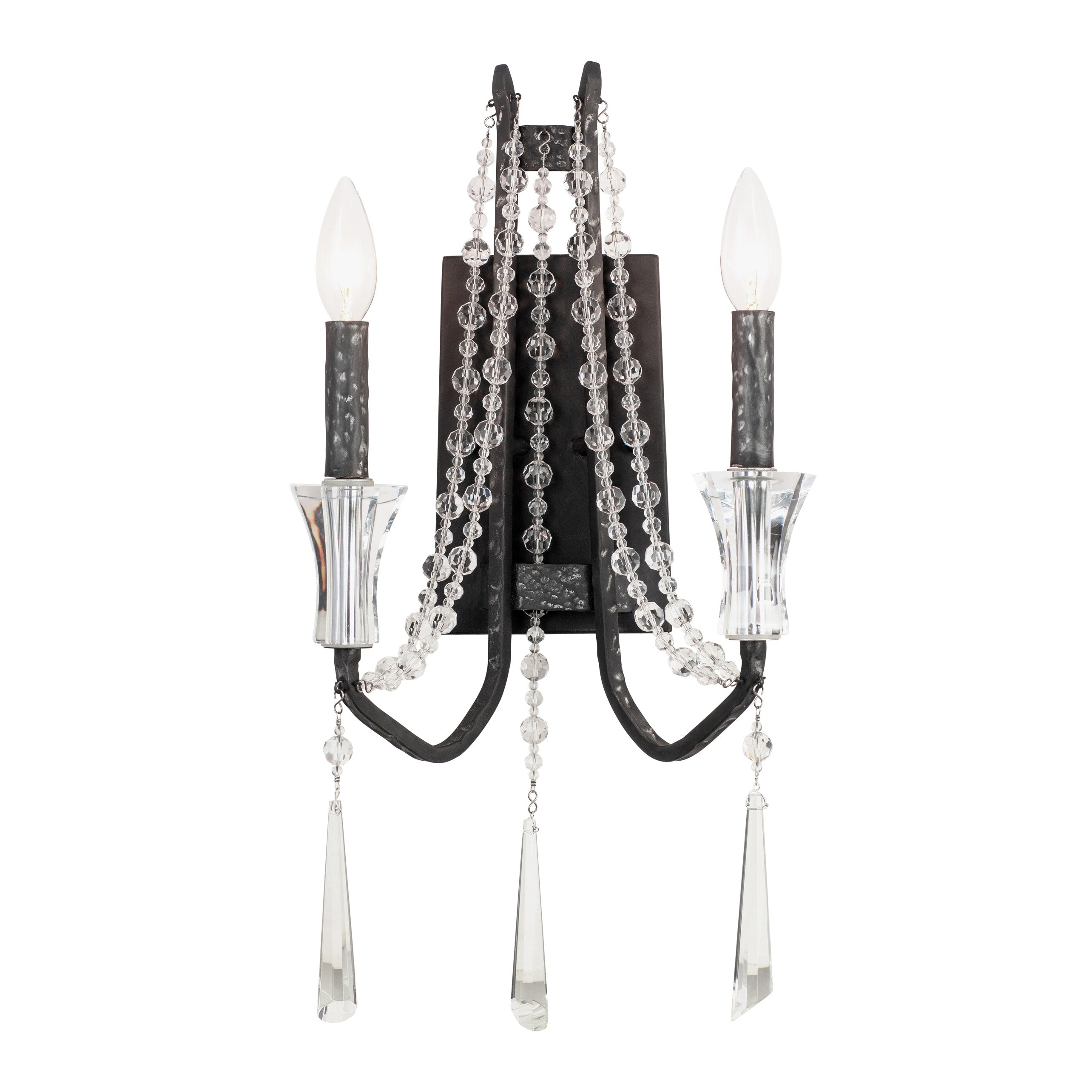 Barcelona 2-Light Crystal Wall Sconce - Onyx