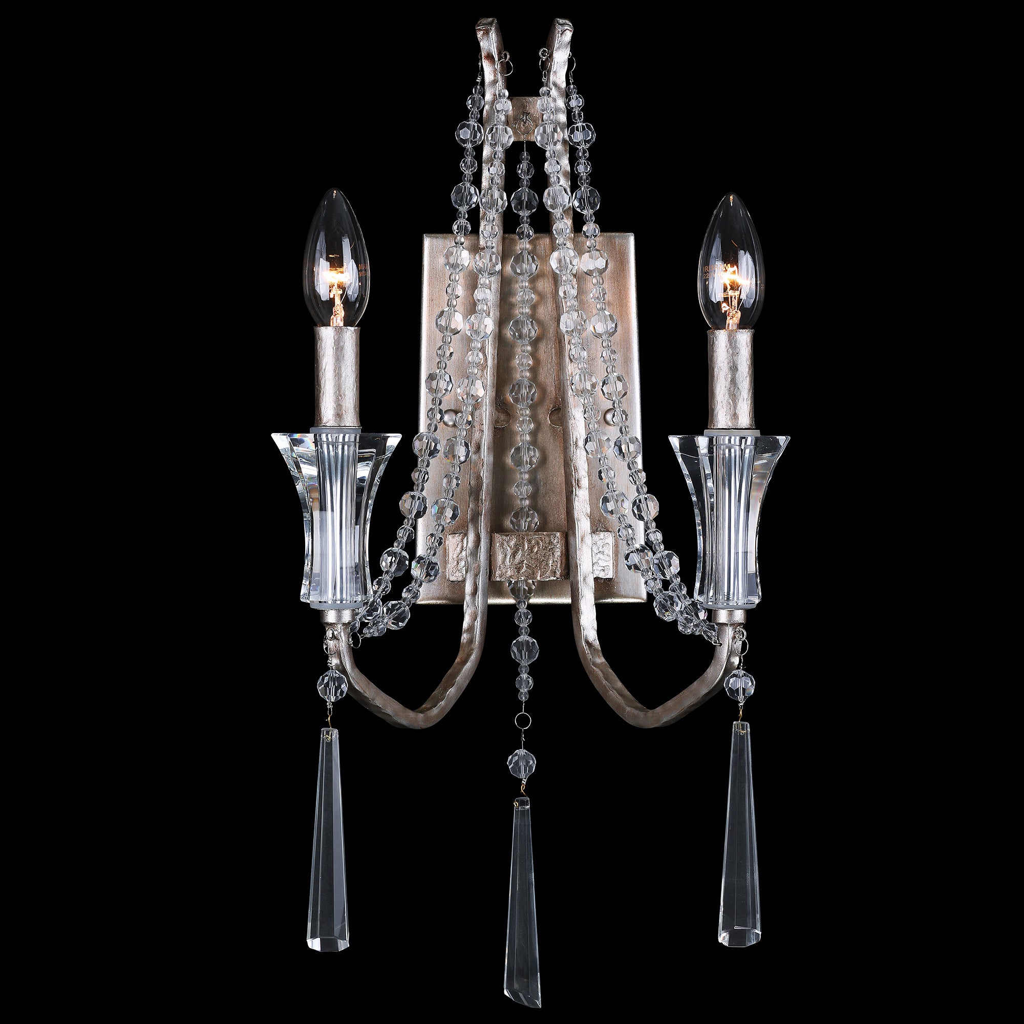 Barcelona 2-Light Crystal Sconce - Transcend Silver