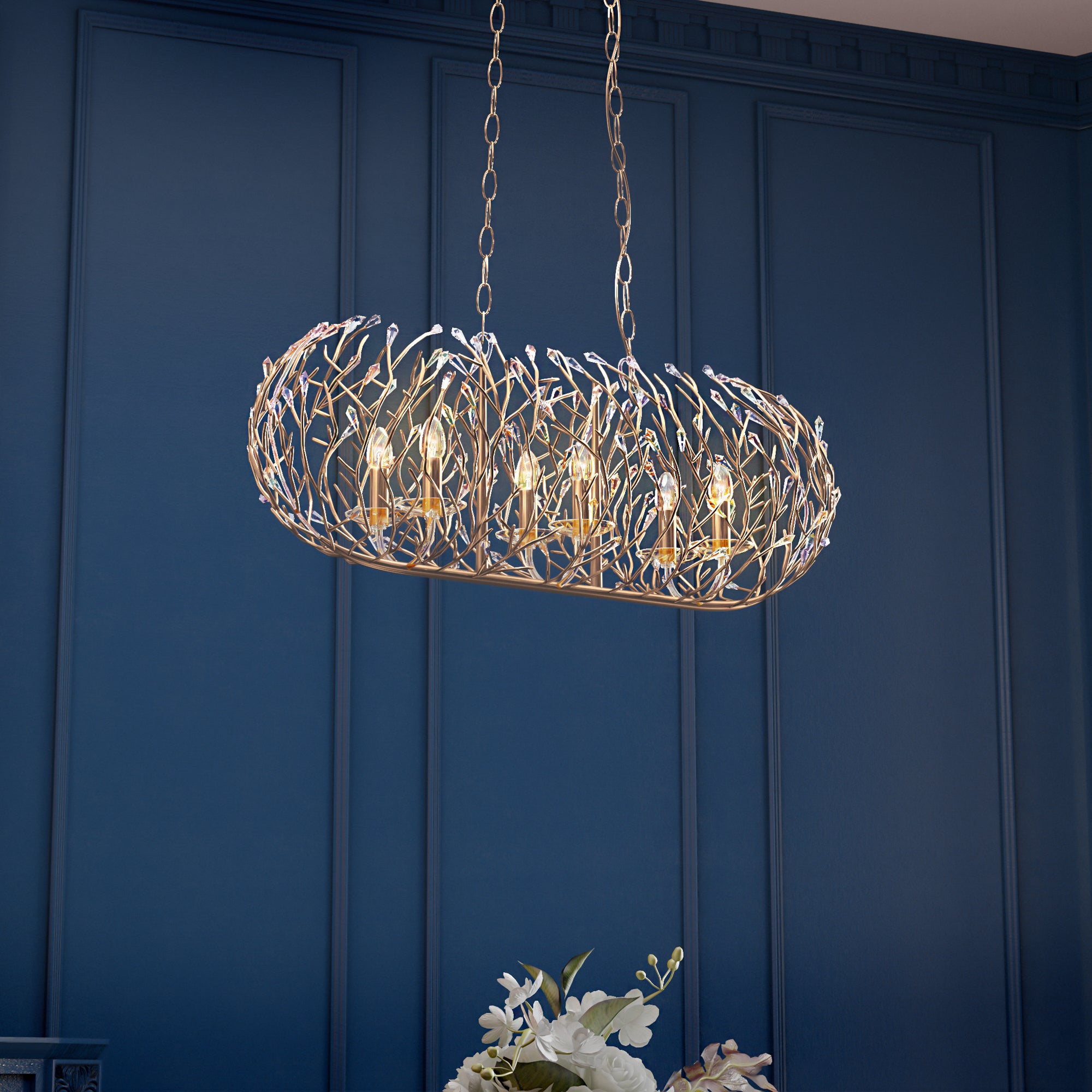 Bask 6-Light Crystal Linear Pendant