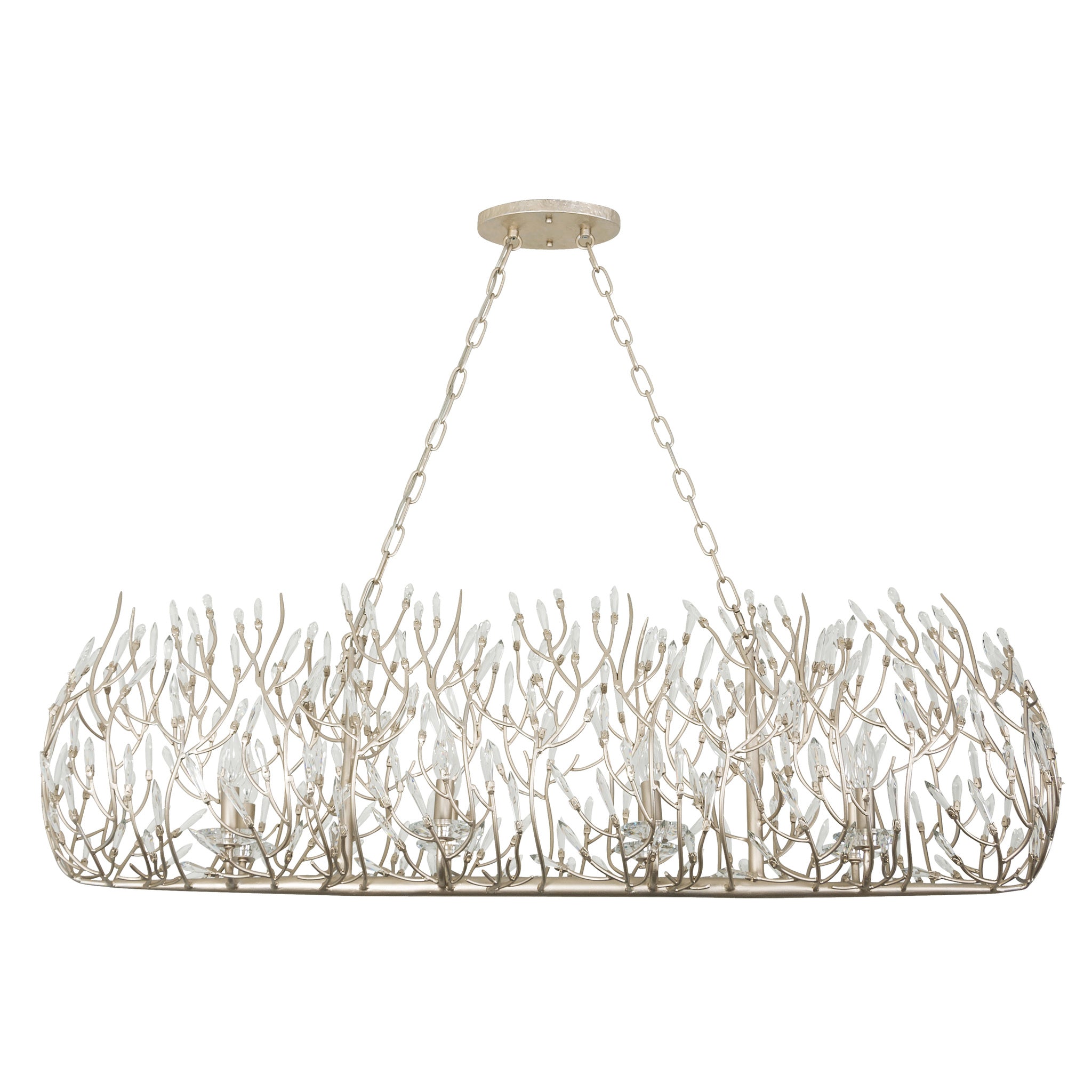 Bask 8 Light Crystal Linear Pendant - Gold Dust