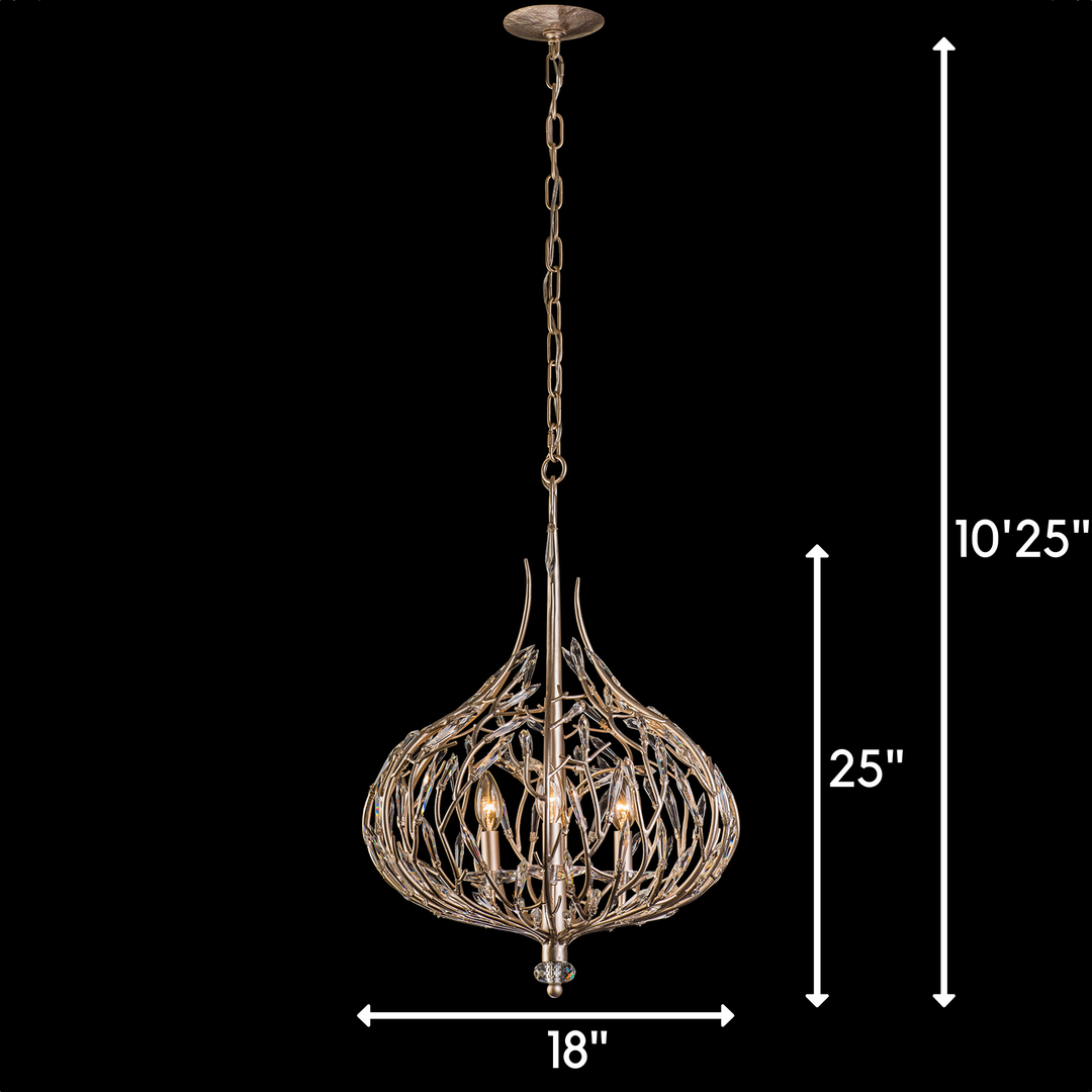 Bask 271P03GD 3-Light Pendant Light - Gold Dust