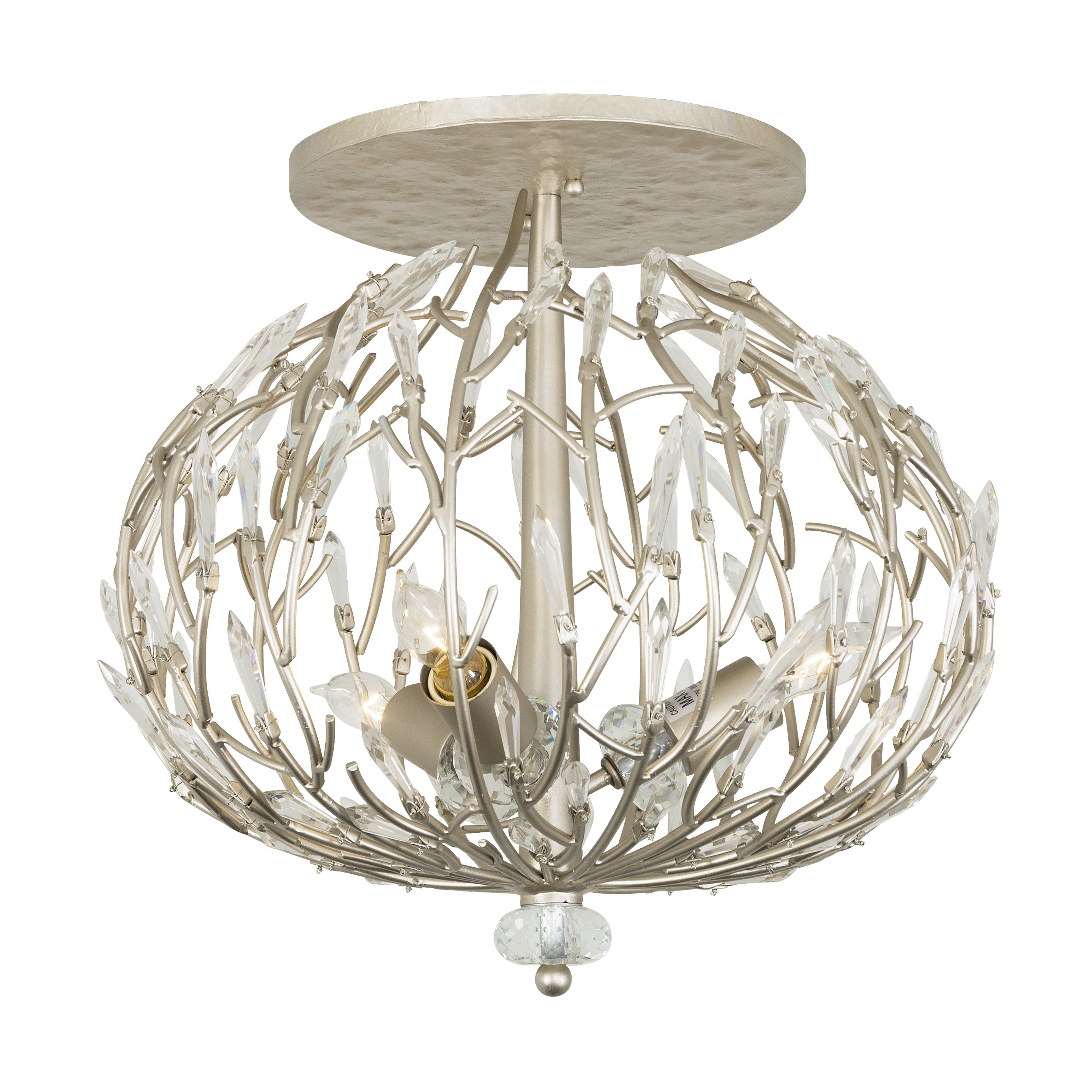 Bask 3-Light Crystal Ceiling Mount - Gold Dust