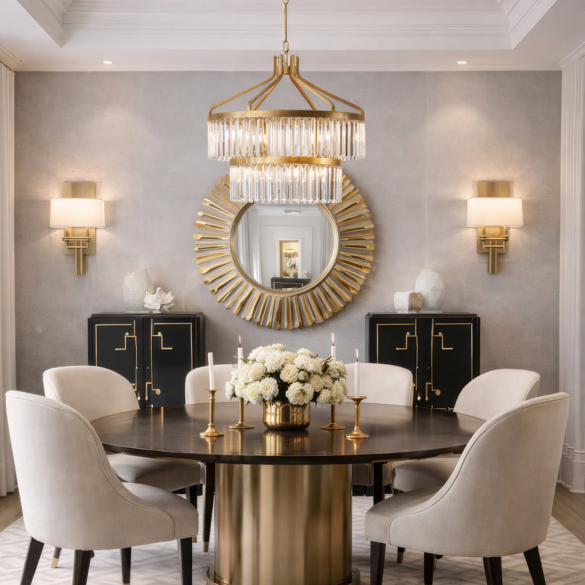 Social Club 9 Light 2-Tier Crystal Pendant - Havana Gold