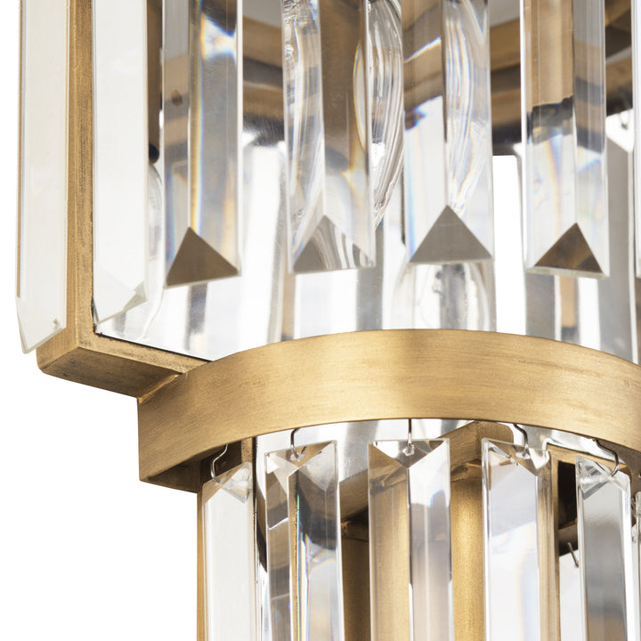 Social Club 297W03HG 3-Lt 2-Tier Crystal Sconce - Havana Gold