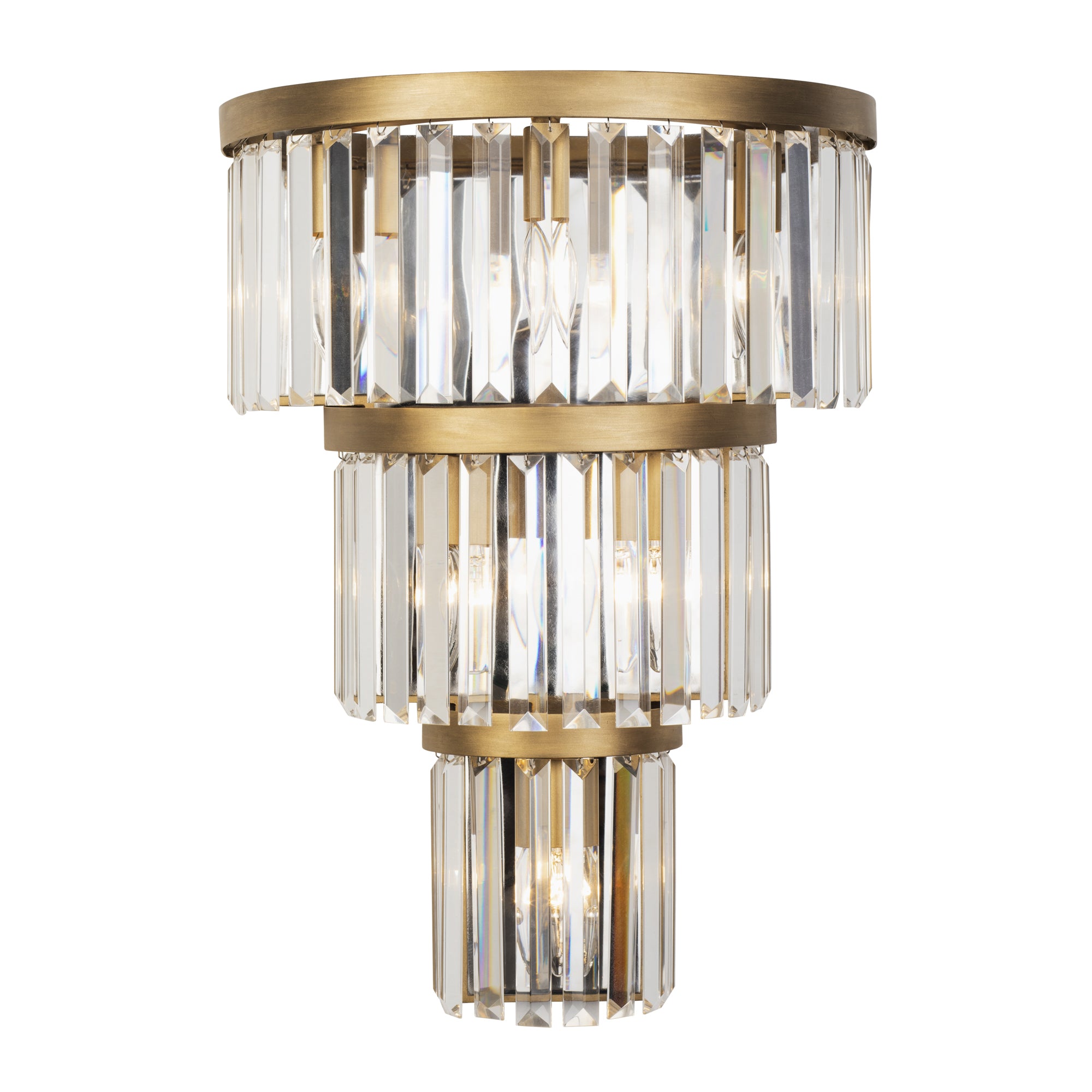 Social Club 6 Light 3-Tier Crystal Sconce - Havana Gold
