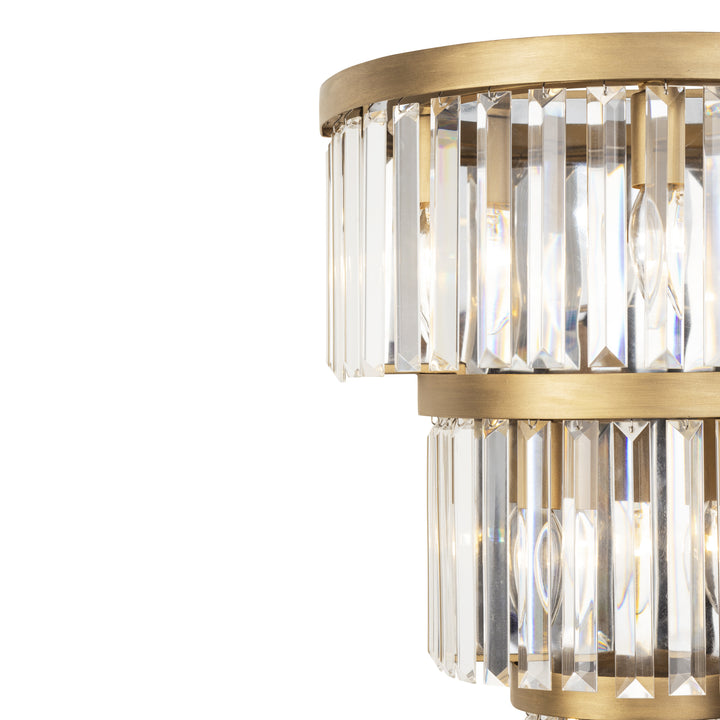 Social Club 297W06HG 6-Lt 3-Tier Crystal Sconce - Havana Gold