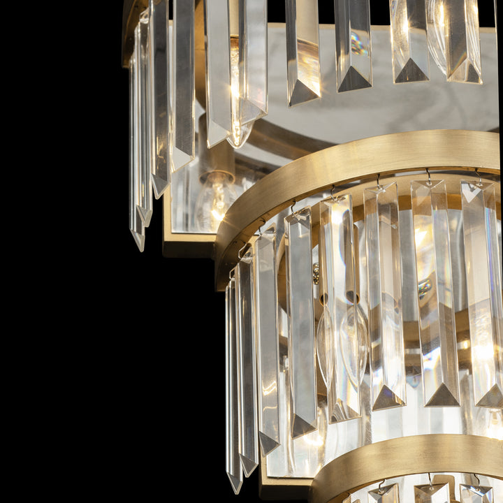 Social Club 297W06HG 6-Lt 3-Tier Crystal Sconce - Havana Gold