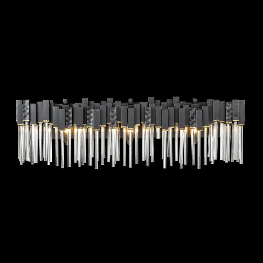 Matrix 309B03MBFG 3-Light Vanity Light - Matte Black/French Gold