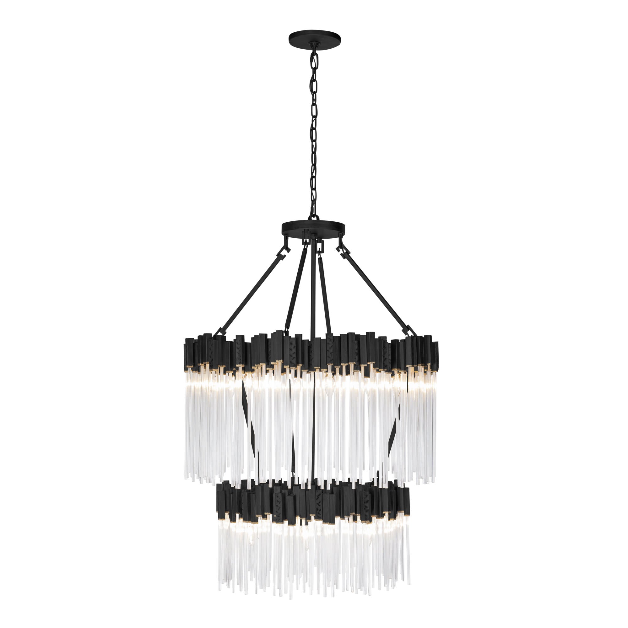 Matrix 14-Light 2-Tier Chandelier - Matte Black/French Gold