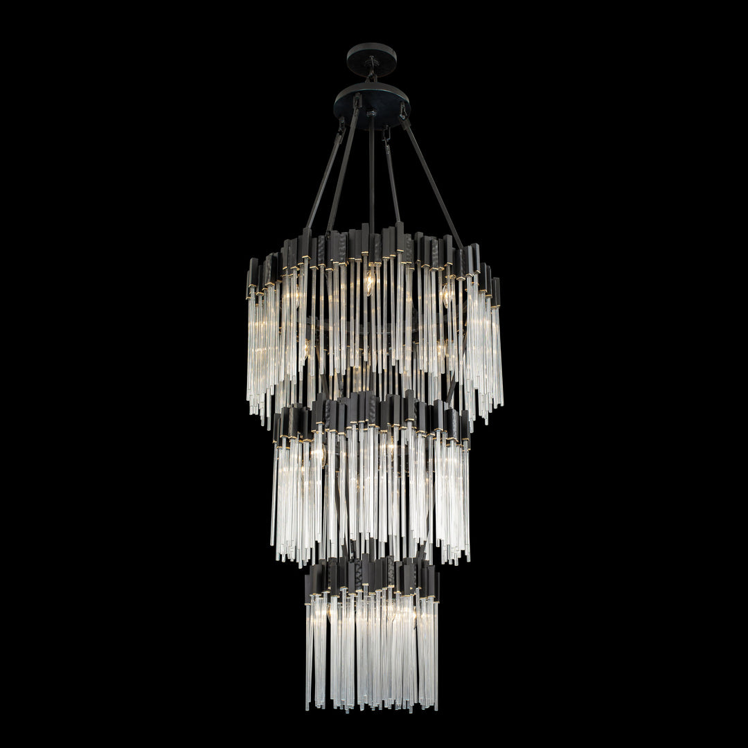 Matrix 309C19MBFG 18-Light Chandelier - Matte Black/French Gold